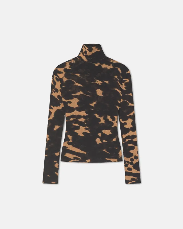 Nayeli - Mesh Jersey Long Sleeved Top - Midnight Mocha Apricot sold by Nanushka