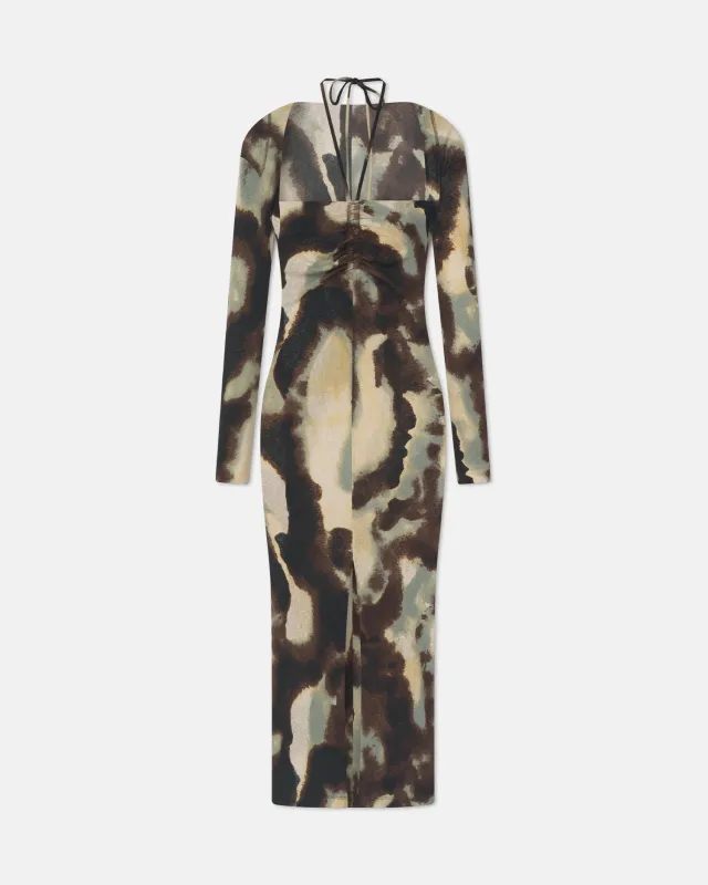 Aponi - Mesh Jersey Dress - Watercolor Sage sold by Nanushka