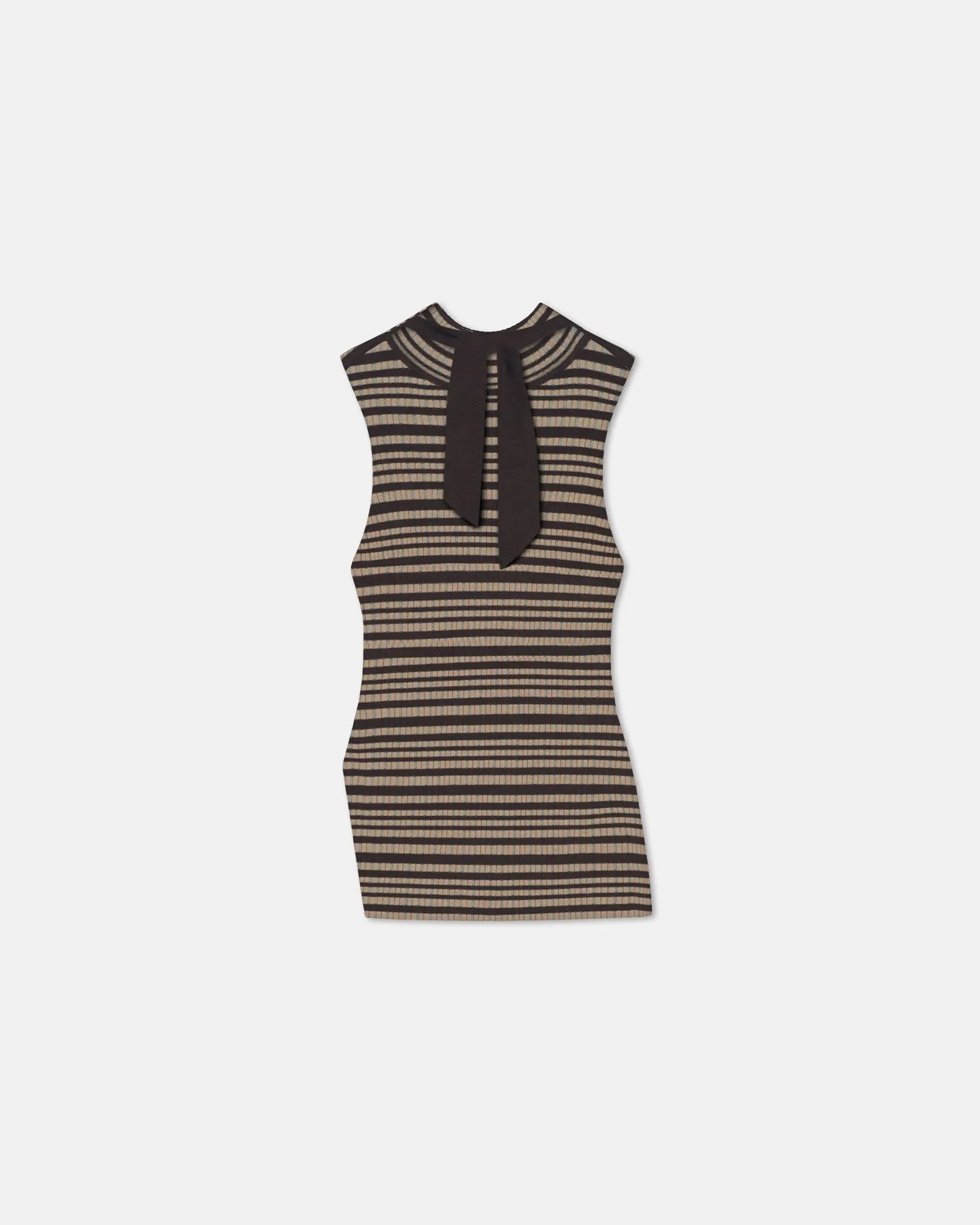 Liezel - Fine Merino Rib Sleeveless Top - Black/Brown/Green Stripe sold by Nanushka product image thumbnail 2