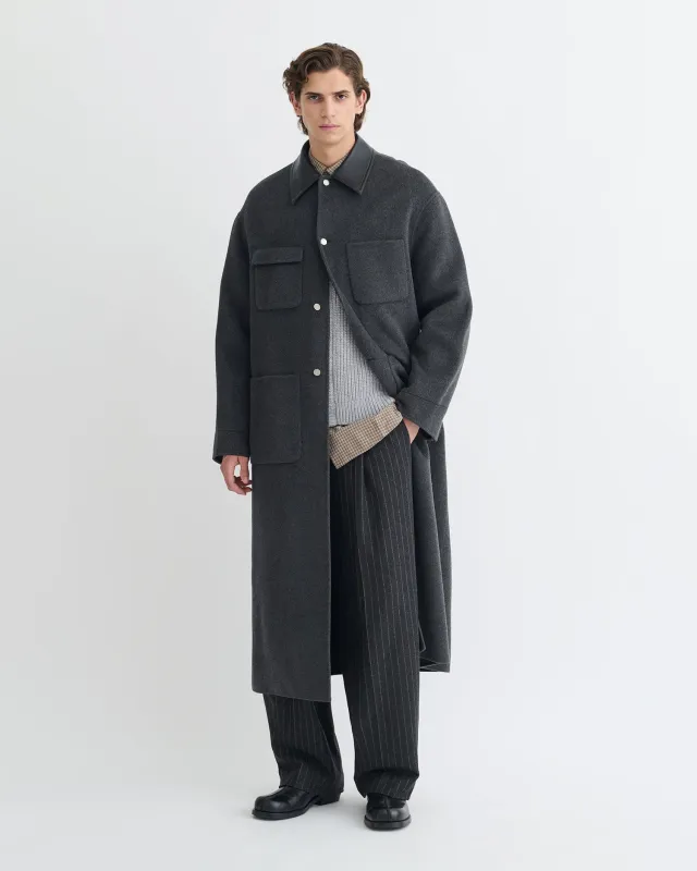 Wylder - Double Wool Coat - Grey Melange sold by Nanushka