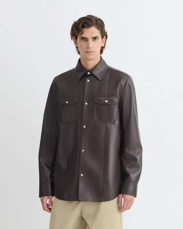 Braylo - Okobor™ Alt-Leather Shirt - Coffee Ground made by Nanushka