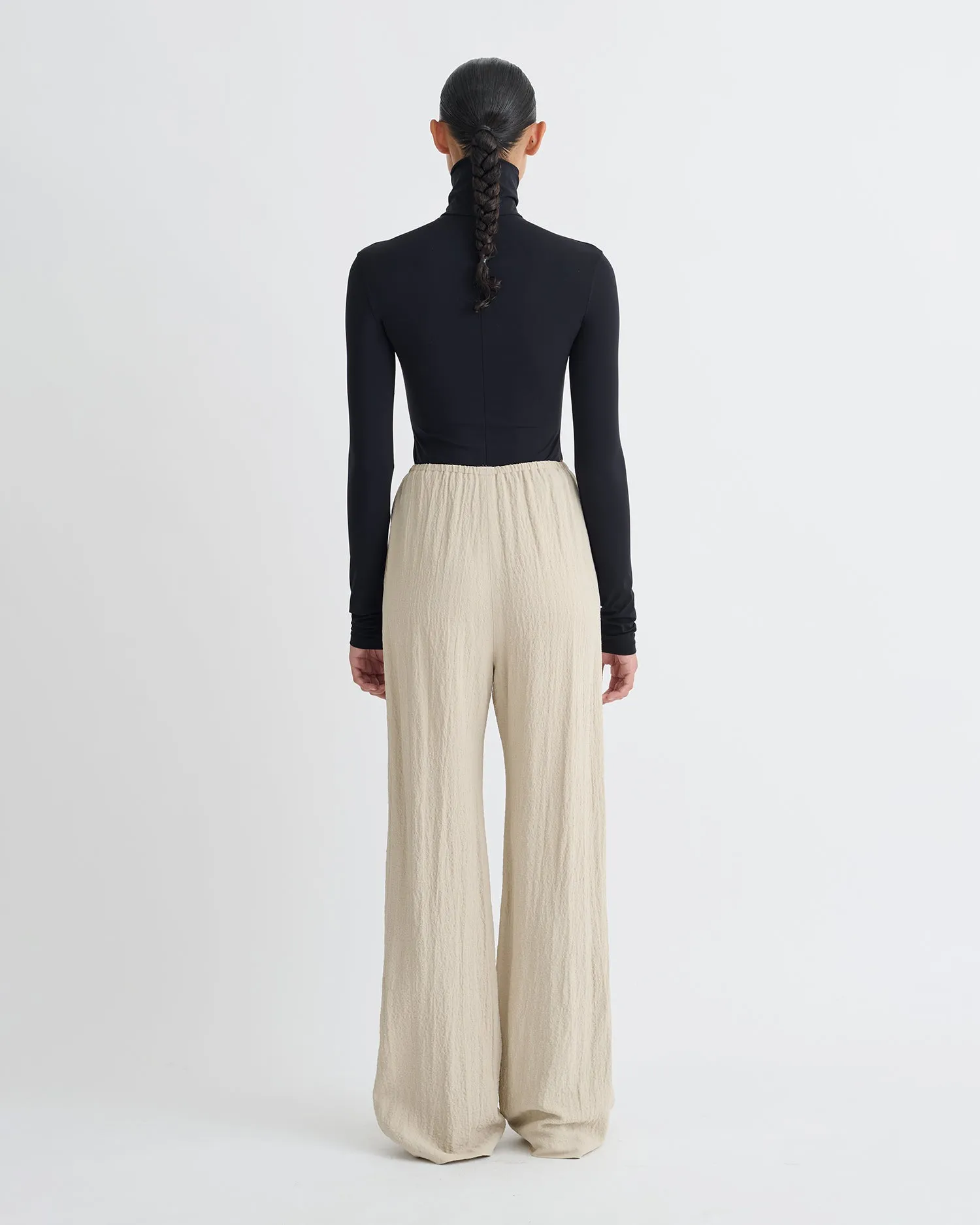 Arvenn - Seersucker Suiting Pants - Sand sold by Nanushka product image thumbnail 3