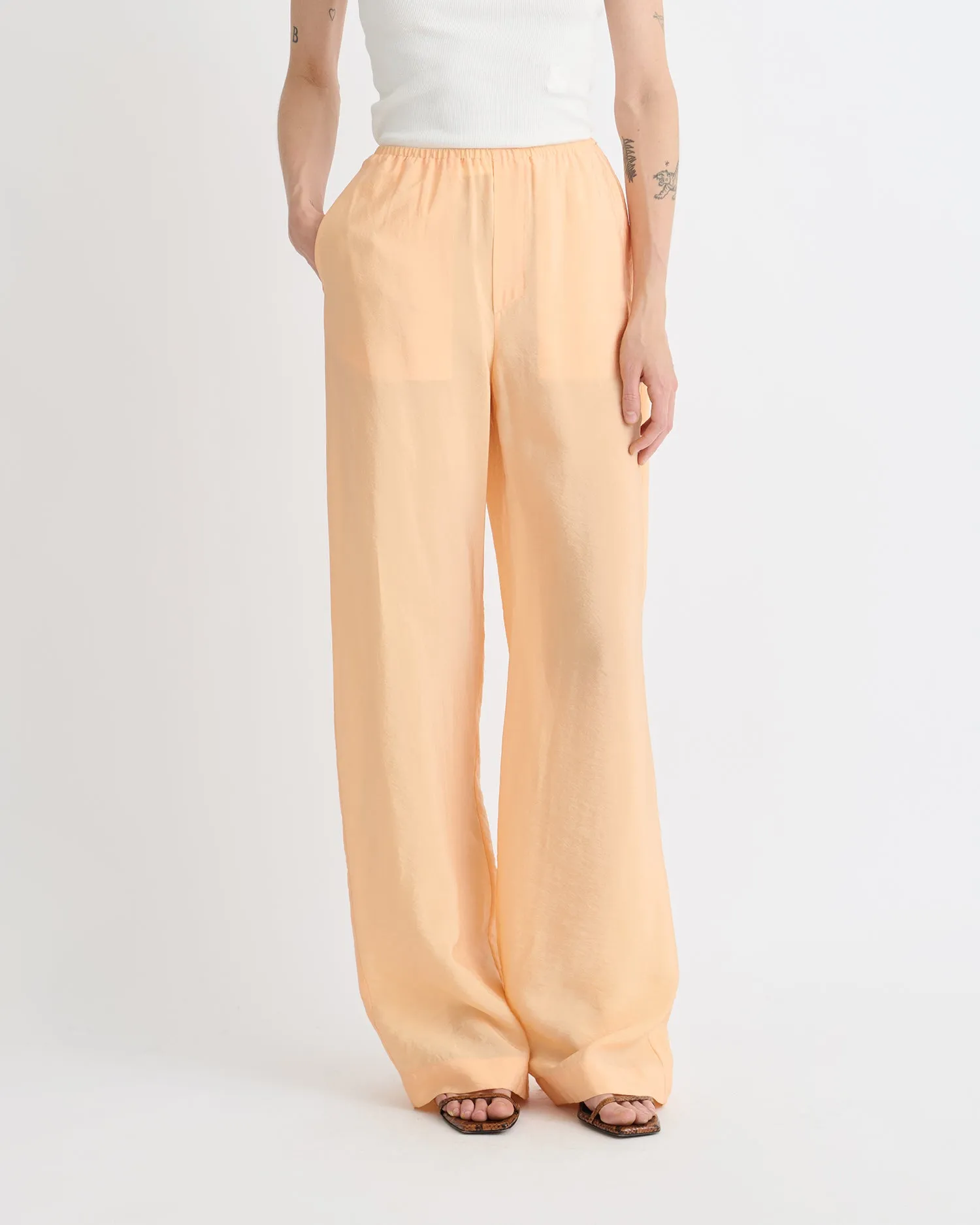 Arvenn - Crepe Organza Pants - Apricot sold by Nanushka product image thumbnail 4