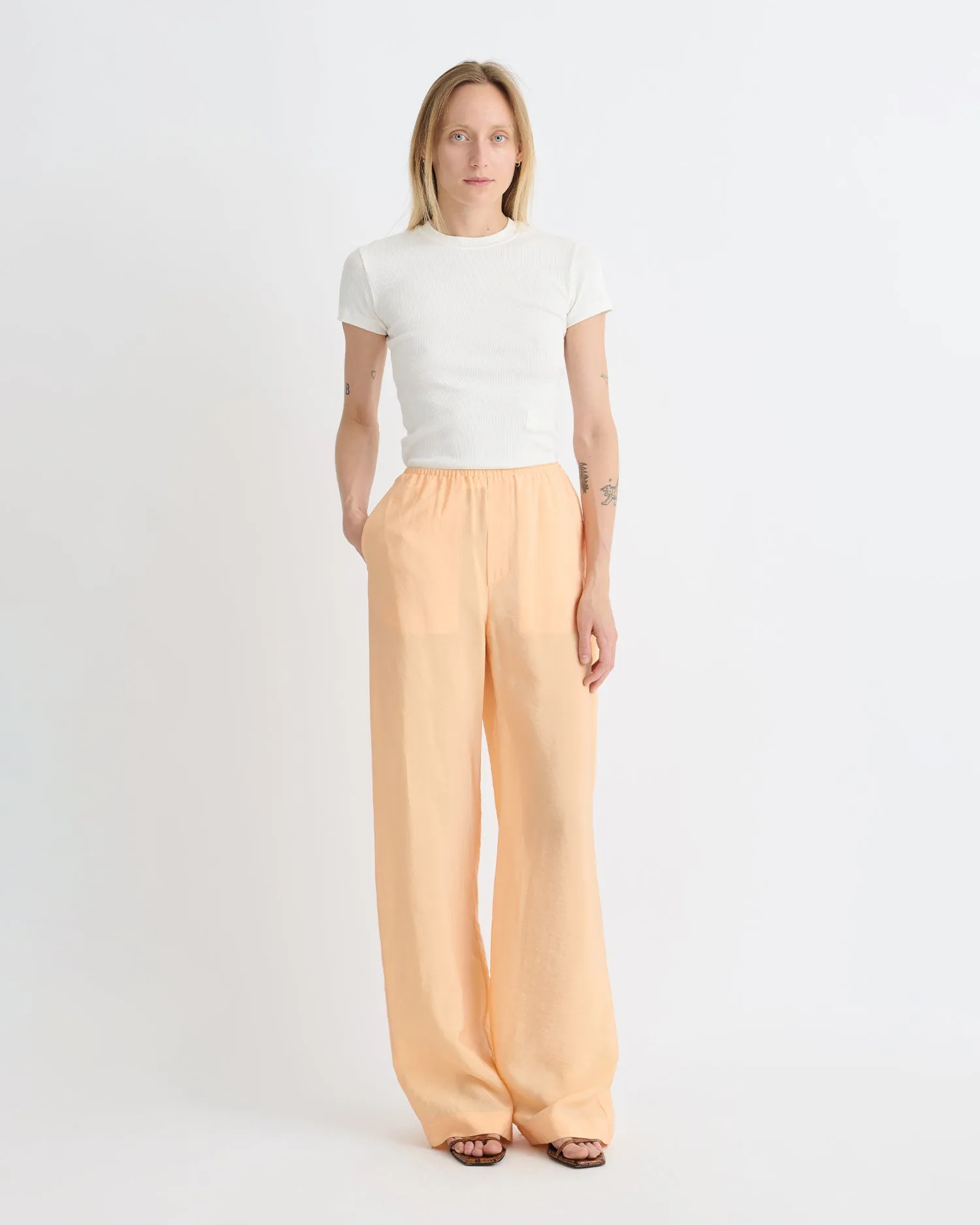 Arvenn - Crepe Organza Pants - Apricot sold by Nanushka product image thumbnail 2