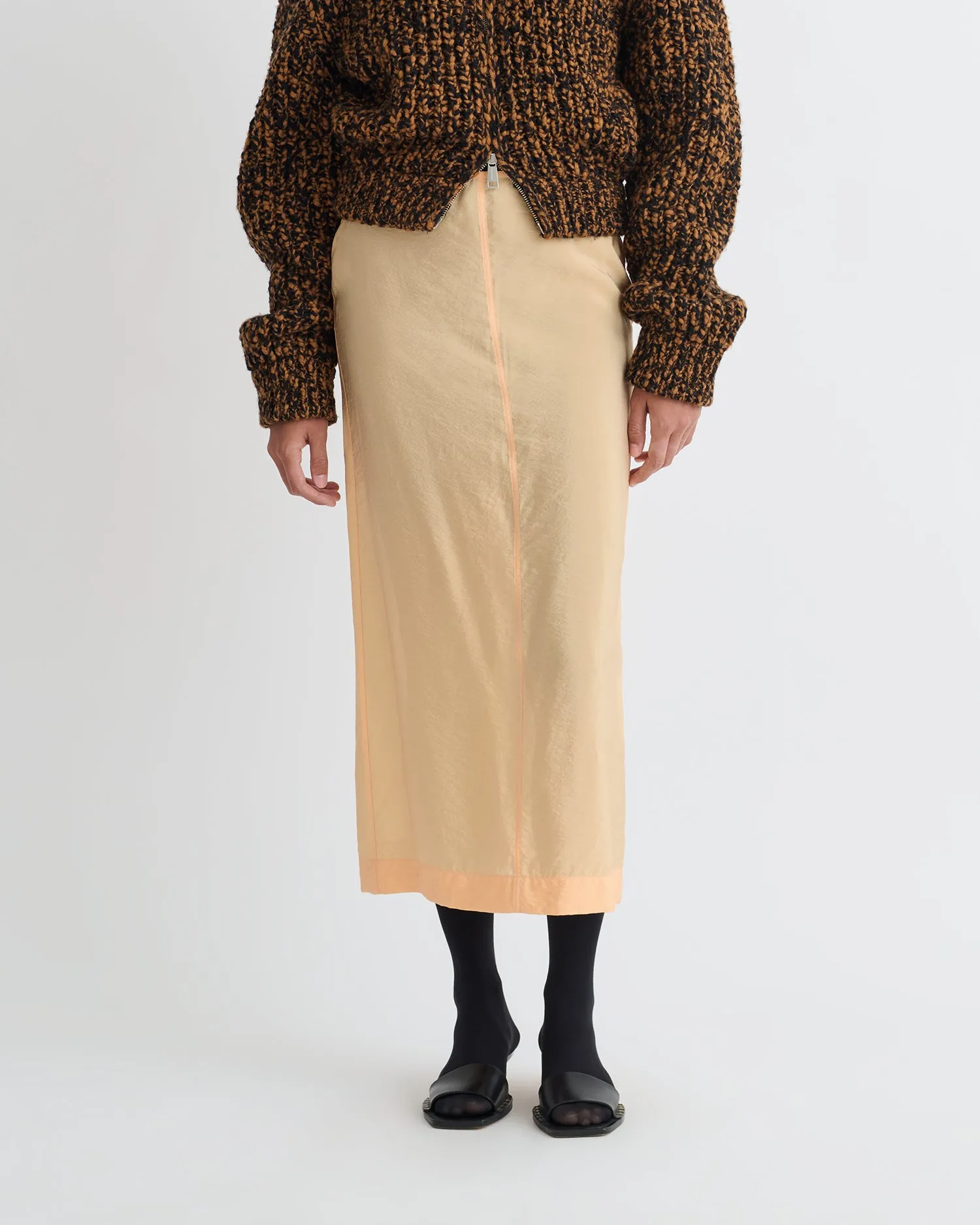 Ciar - Crepe Organza Mid-Length Skirt - Apricot sold by Nanushka product image thumbnail 4