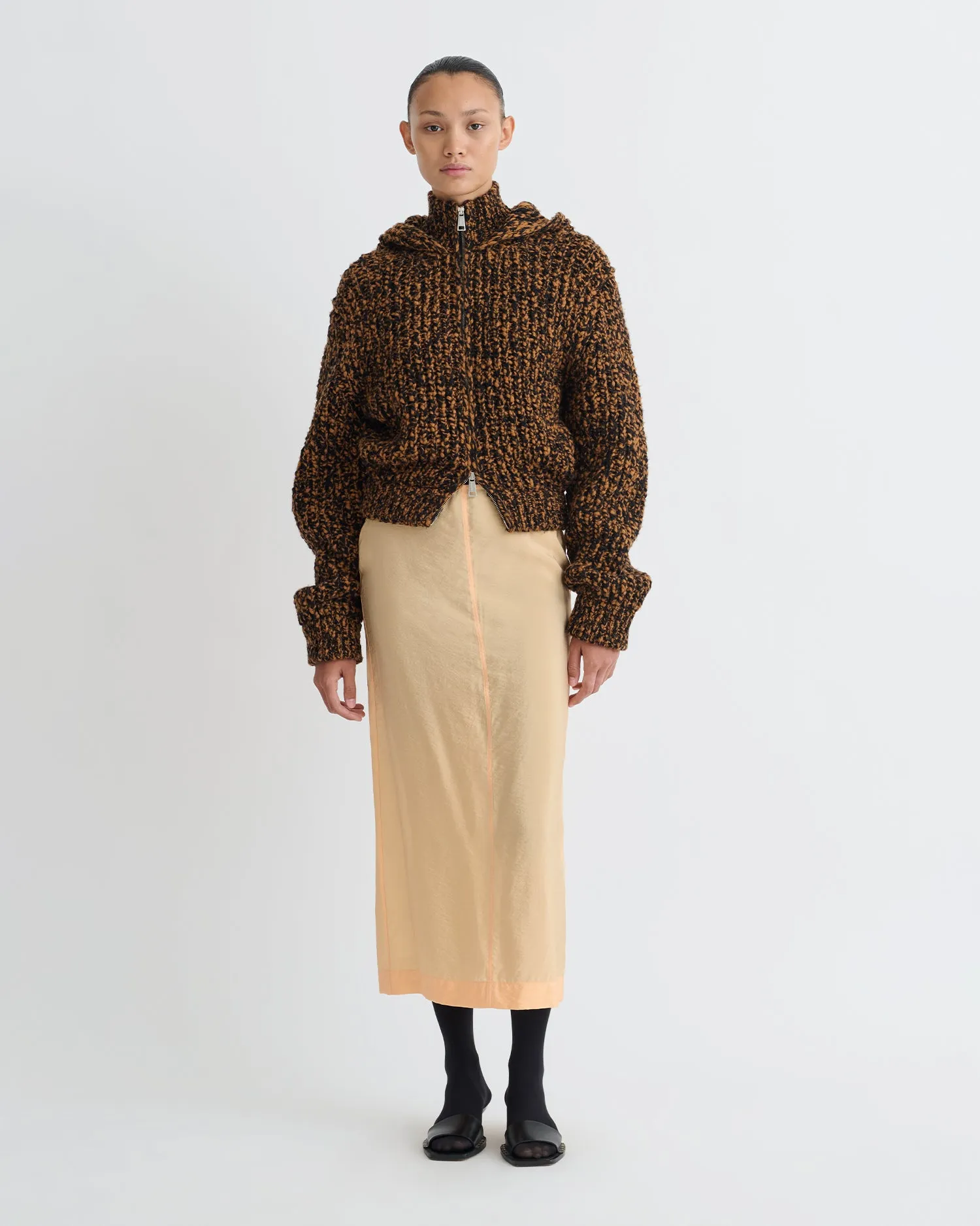 Ciar - Crepe Organza Mid-Length Skirt - Apricot sold by Nanushka product image thumbnail 2
