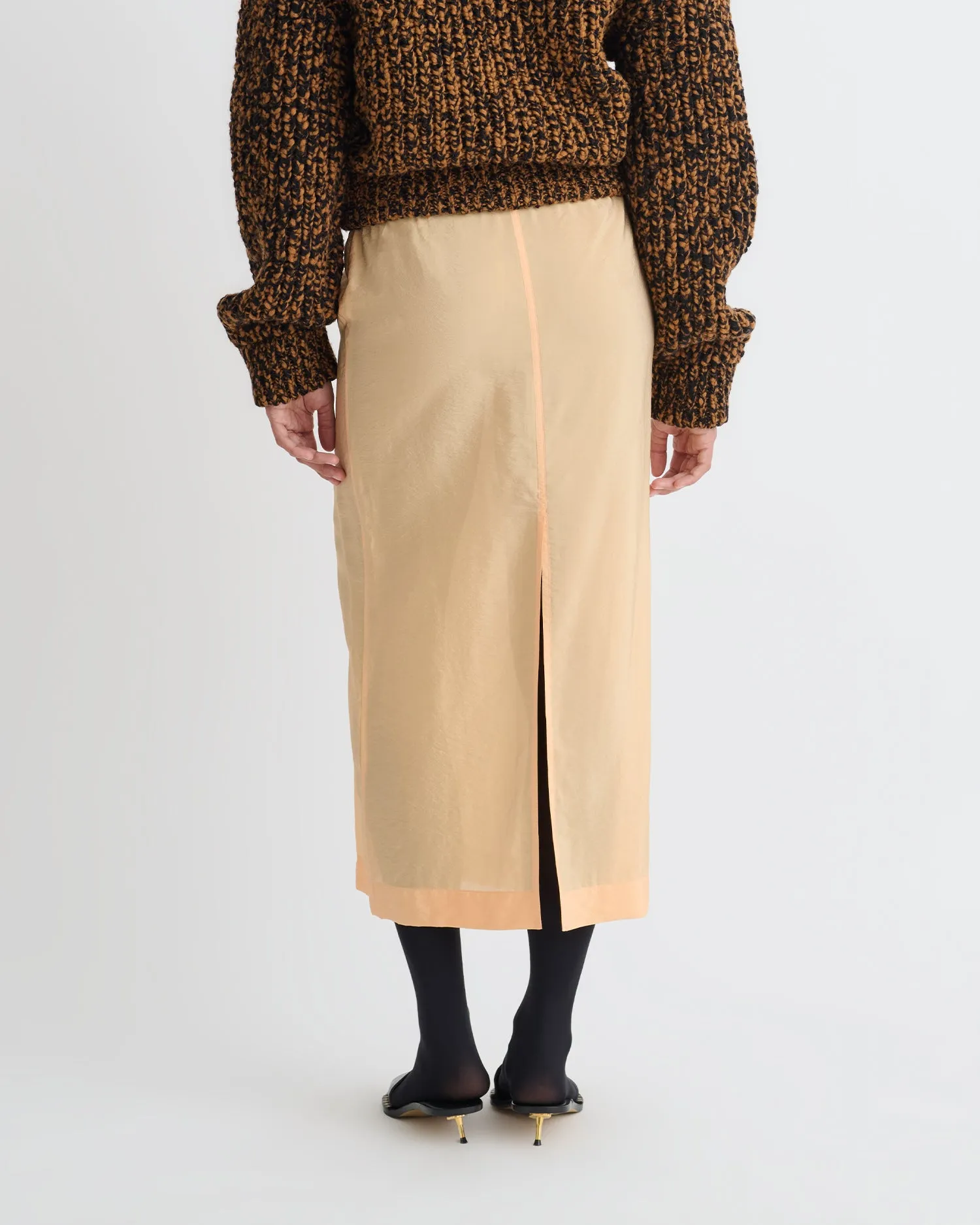 Ciar - Crepe Organza Mid-Length Skirt - Apricot sold by Nanushka product image thumbnail 5