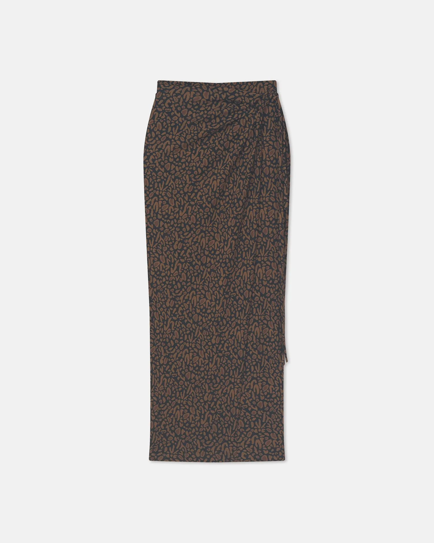 Inaya - Printed Mesh-Jersey Midi Skirt - Brown Ocelot sold by Nanushka