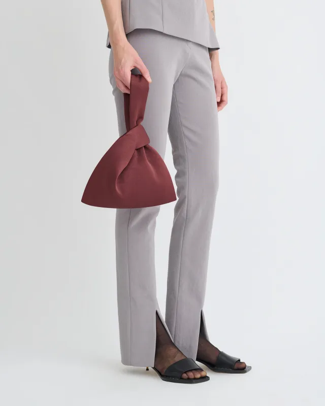 Jen Mini - Crisp Satin Evening Bag - Mahogany sold by Nanushka