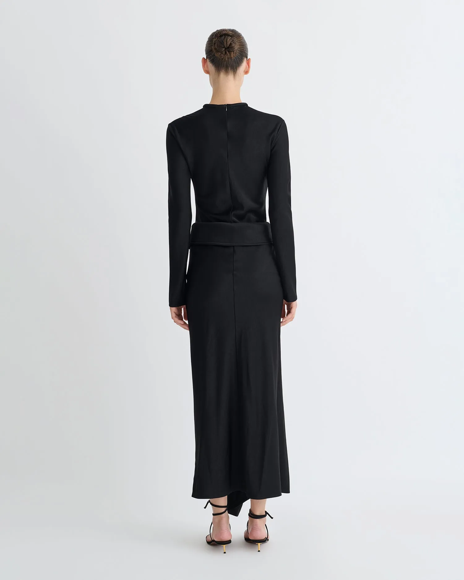 Diah - Crisp Satin Dress - Black sold by Nanushka product image thumbnail 2