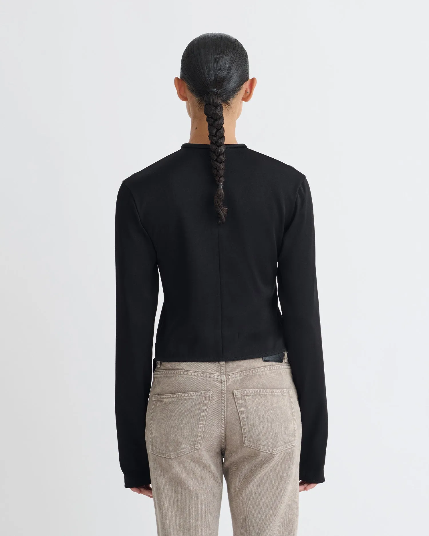 Endah - Crisp Satin Top - Black sold by Nanushka product image thumbnail 5