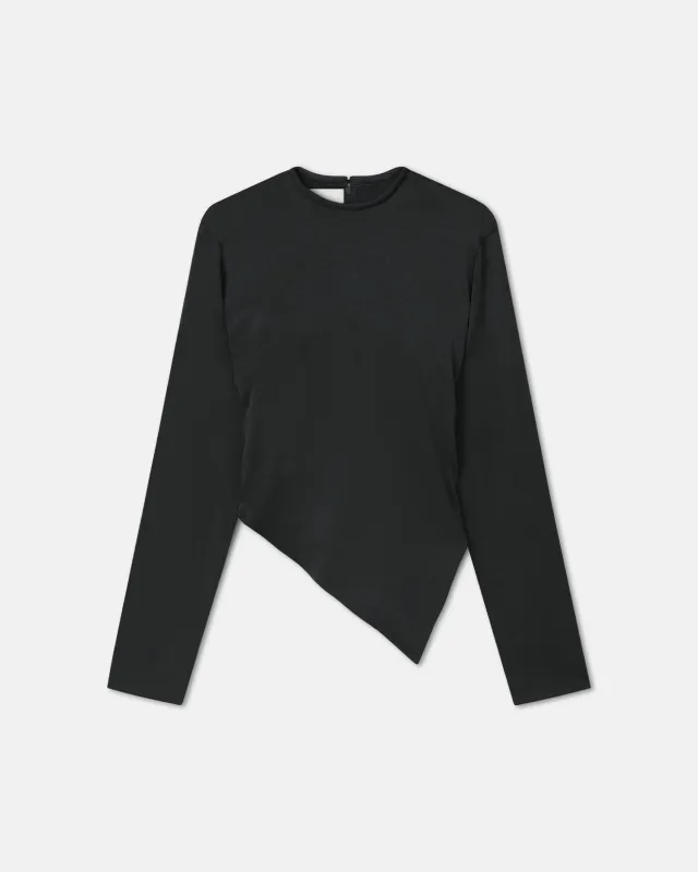 Endah - Crisp Satin Top - Black sold by Nanushka