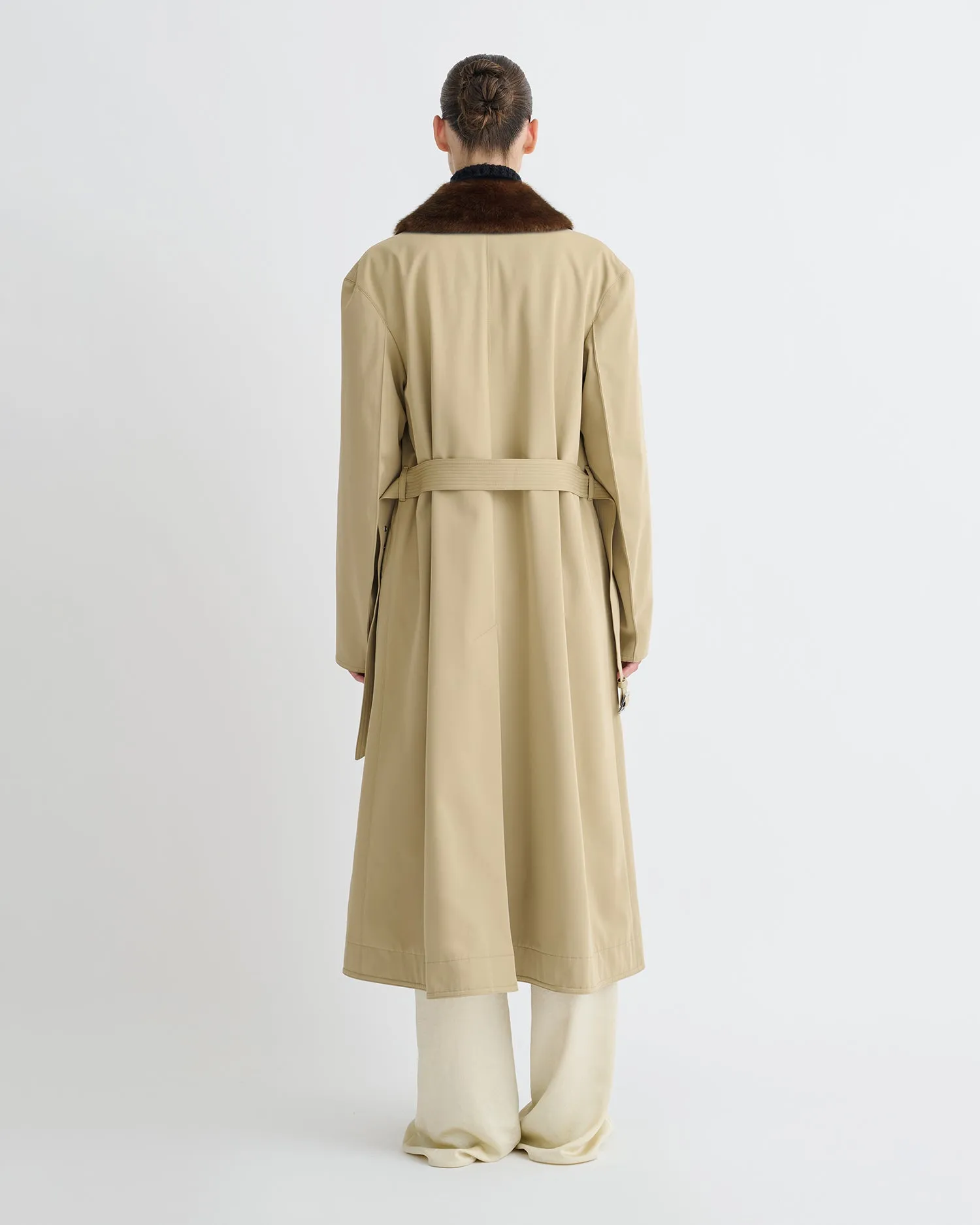 Talbot - Bonded Trench/Faux Fur Coat - Beige/Brown sold by Nanushka product image thumbnail 3