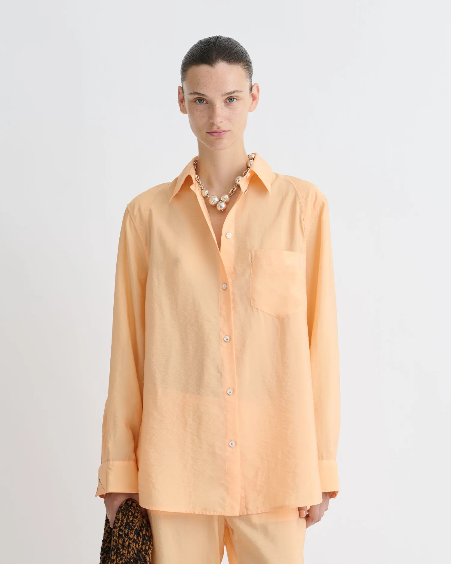 Arleen - Crepe Organza Shirt - Apricot sold by Nanushka product image thumbnail 4