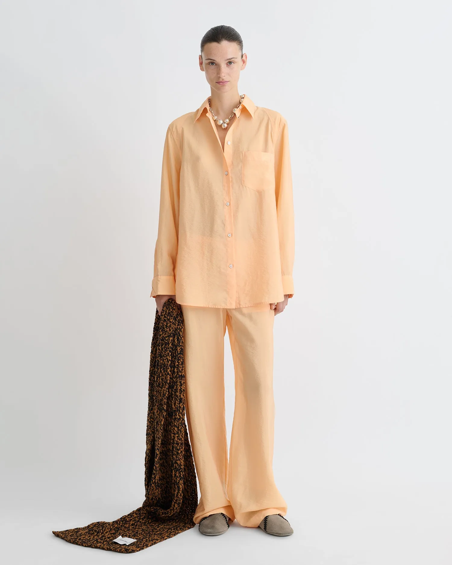 Arleen - Crepe Organza Shirt - Apricot sold by Nanushka product image thumbnail 2