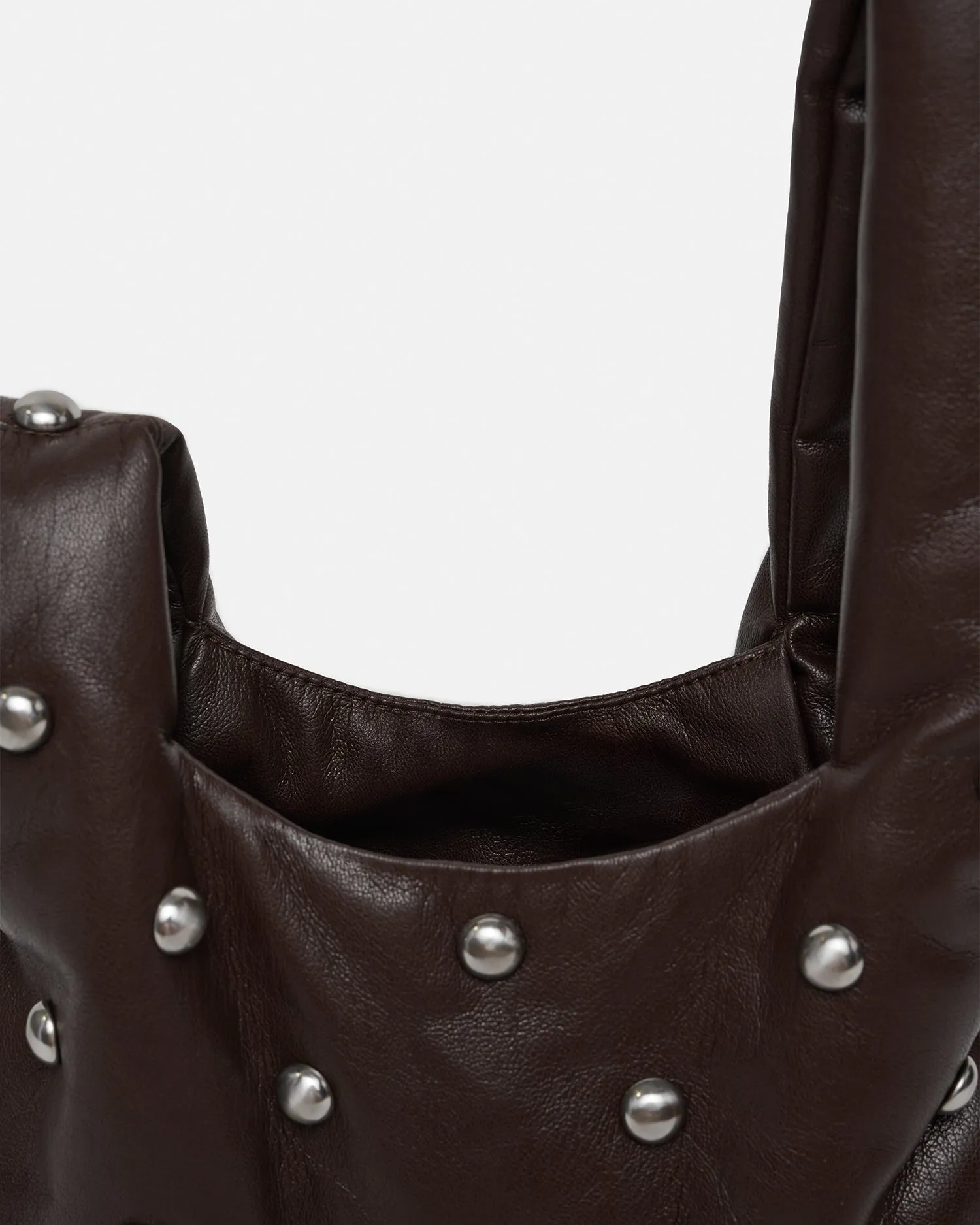 Jen Mini - Okobor/Studs Evening Bag - Coffee Grounds/Silver sold by Nanushka product image thumbnail 3