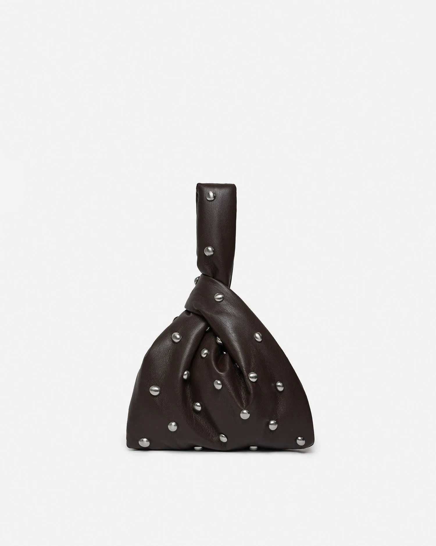 Jen Mini - Okobor/Studs Evening Bag - Coffee Grounds/Silver sold by Nanushka