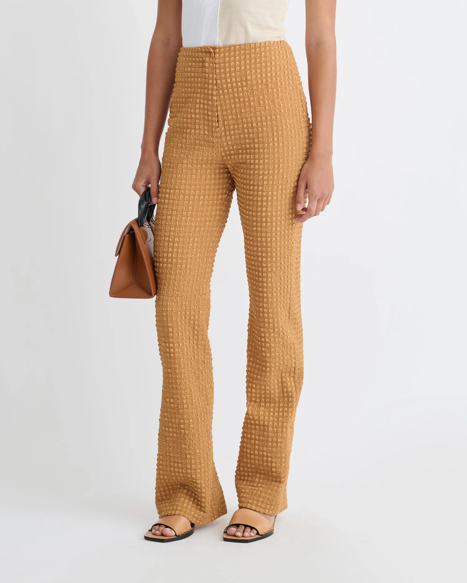 Juna - Seersucker Pants - Camel sold by Nanushka product image thumbnail 3