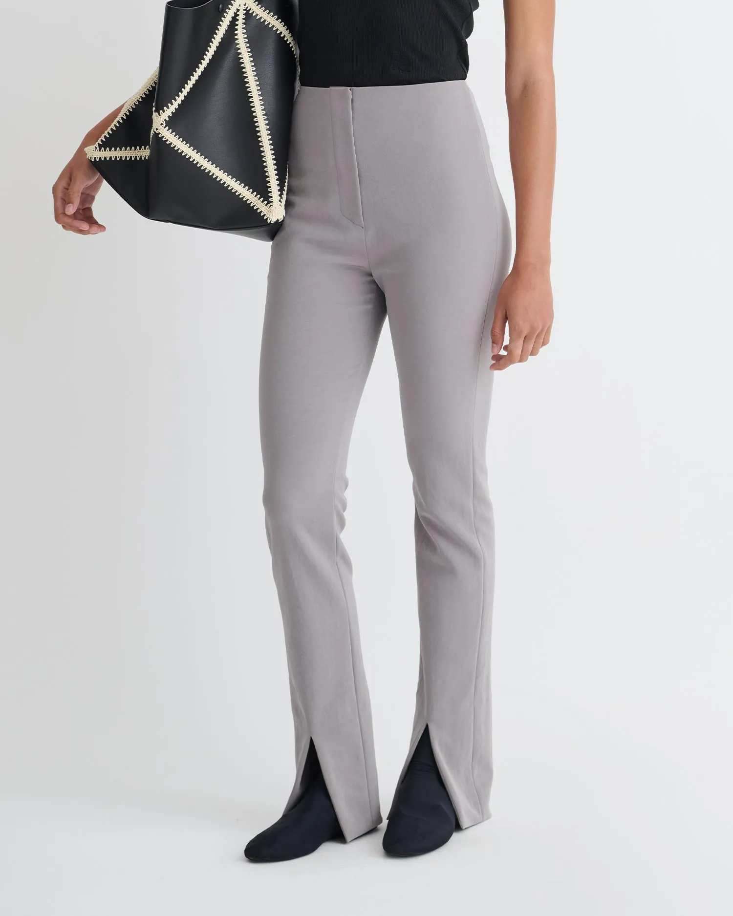 Luana - Front slit pants - Grey sold by Nanushka product image thumbnail 3