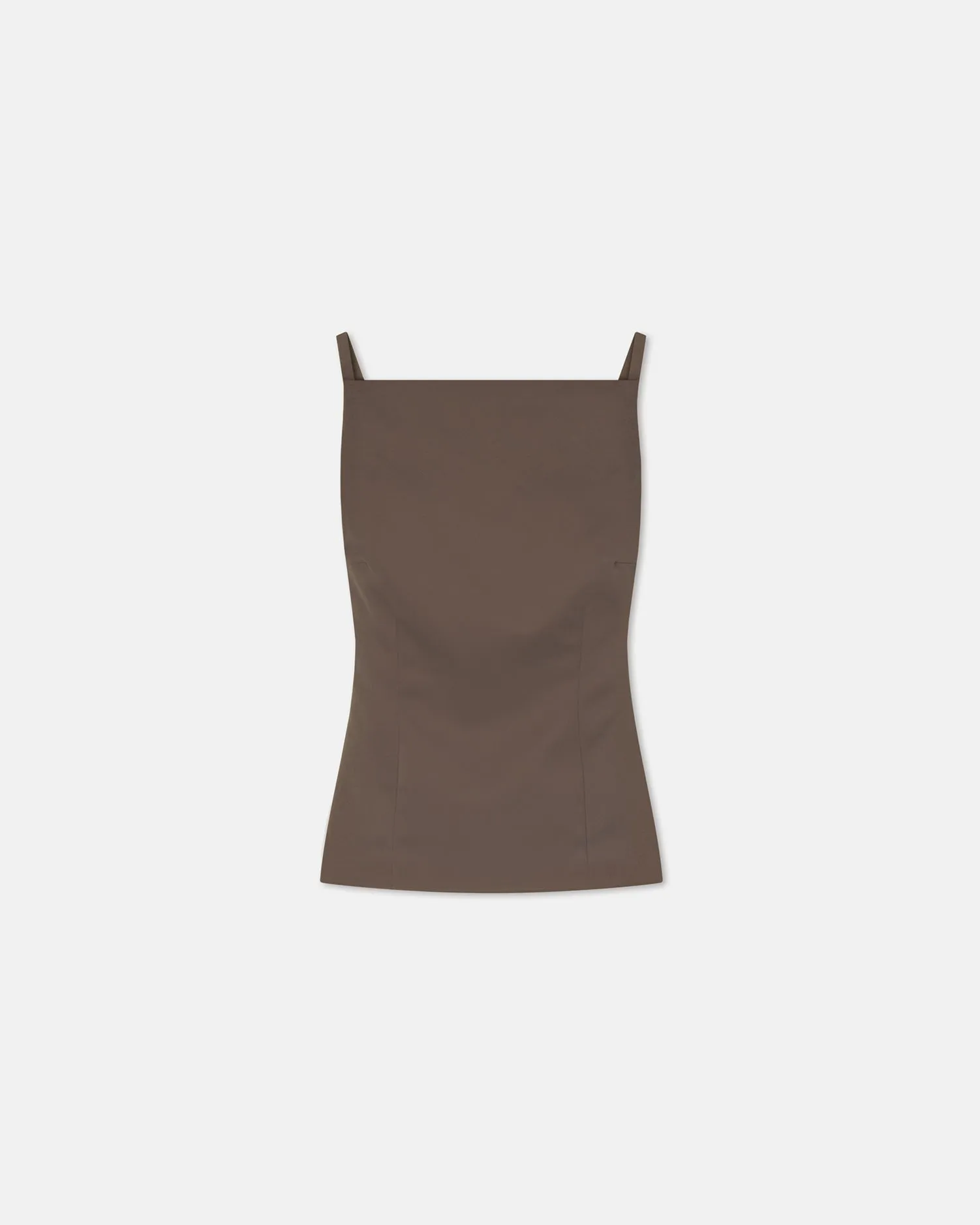 Laree - Structured Satin Sleeveless Top - Wood sold by Nanushka product image thumbnail 5