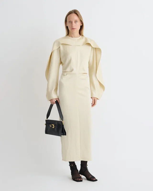 Jil - Crisp Satin Dress - Ecru sold by Nanushka
