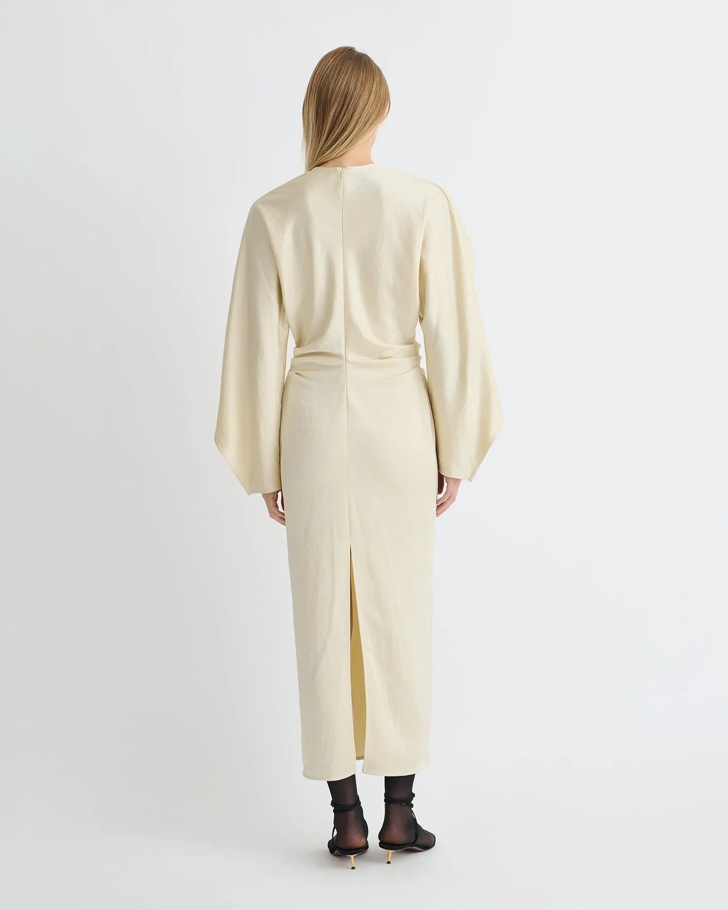 Jil - Crisp Satin Dress - Ecru sold by Nanushka product image thumbnail 2