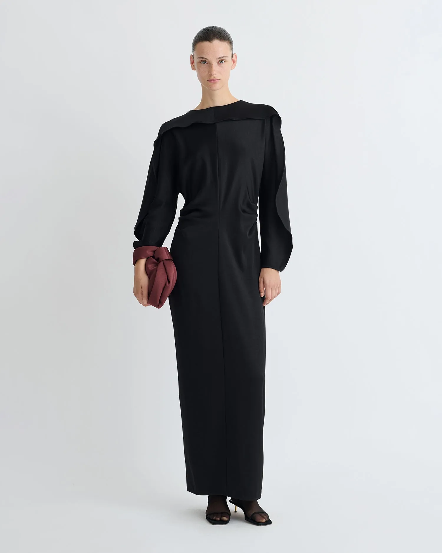 Jil - Crisp Satin Dress - Black sold by Nanushka