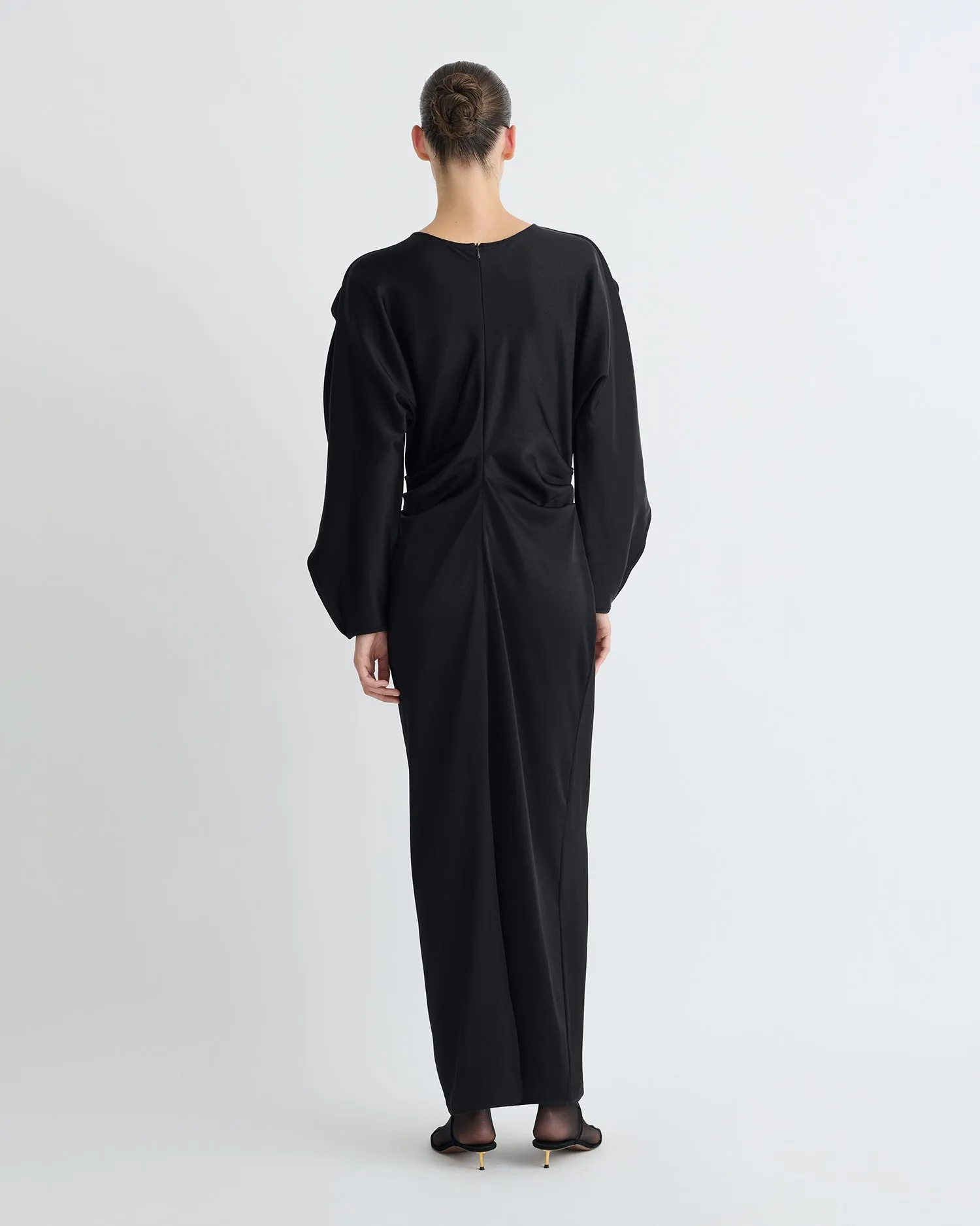 Jil - Crisp Satin Dress - Black sold by Nanushka product image thumbnail 2