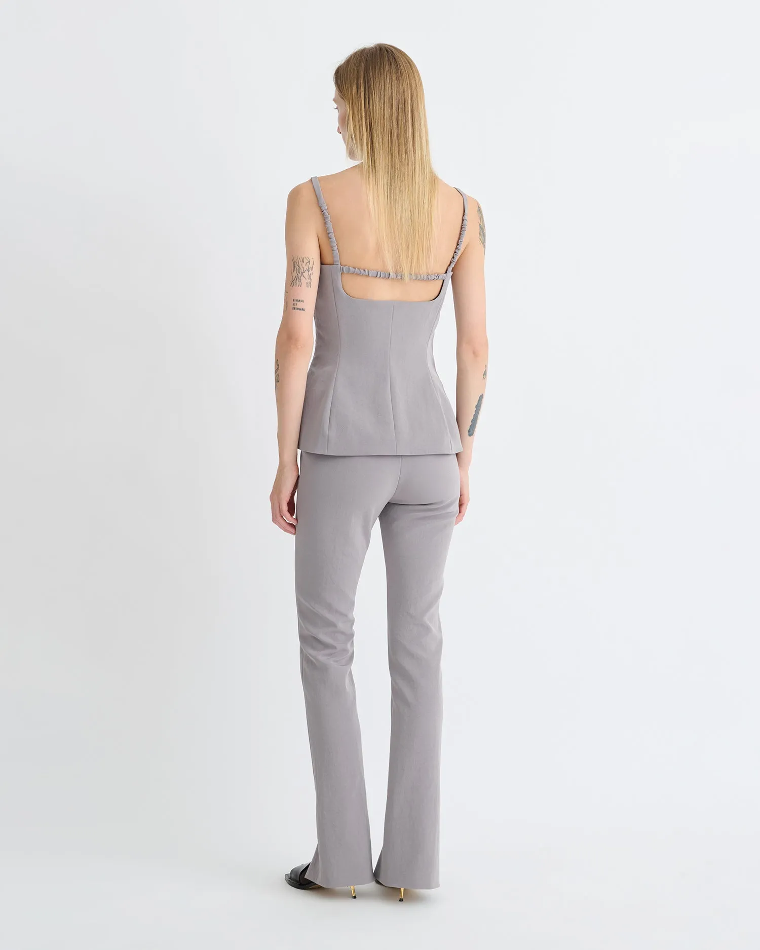 Laree - Paper Jersey Sleeveless Top - Grey sold by Nanushka product image thumbnail 4