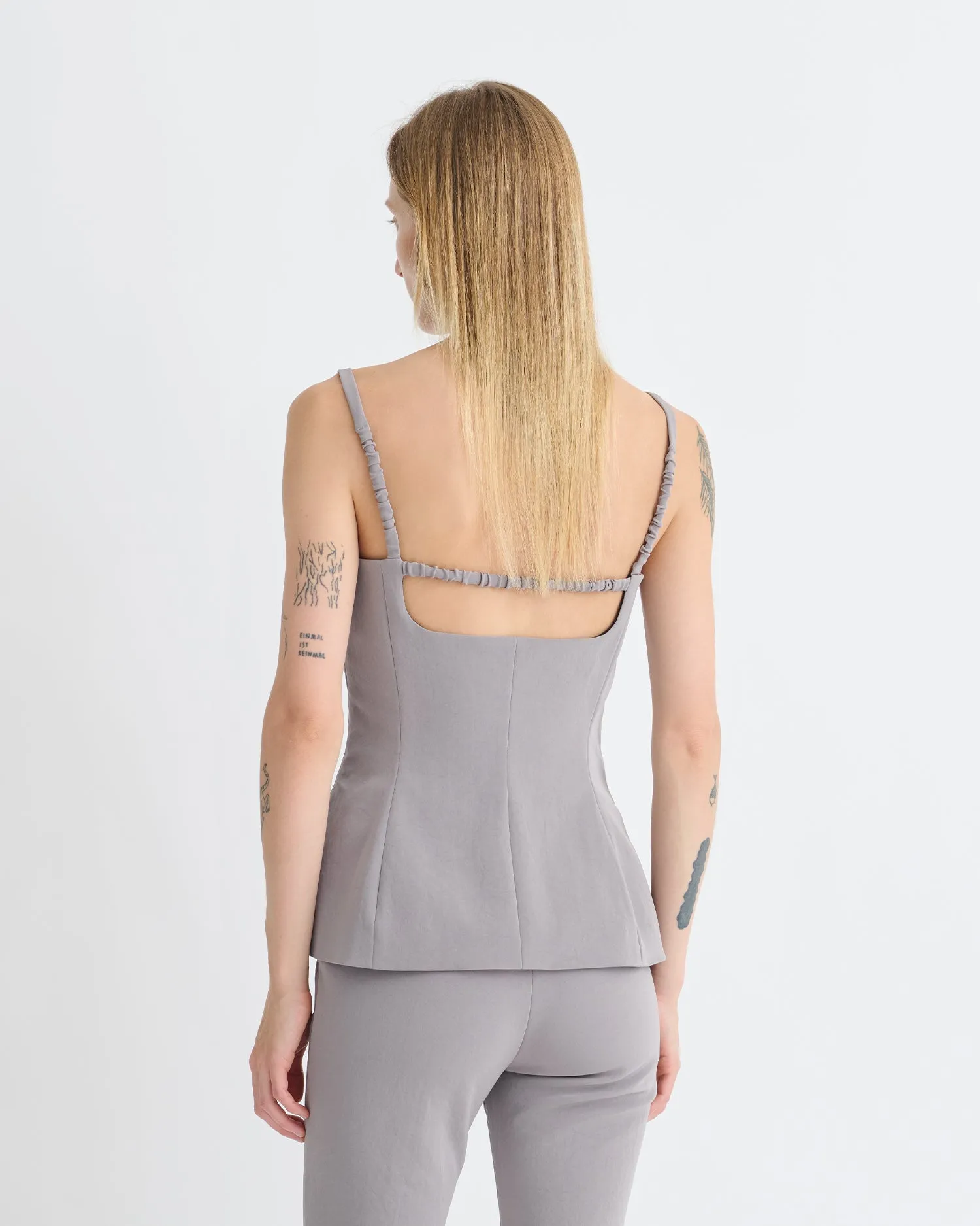 Laree - Paper Jersey Sleeveless Top - Grey sold by Nanushka product image thumbnail 2