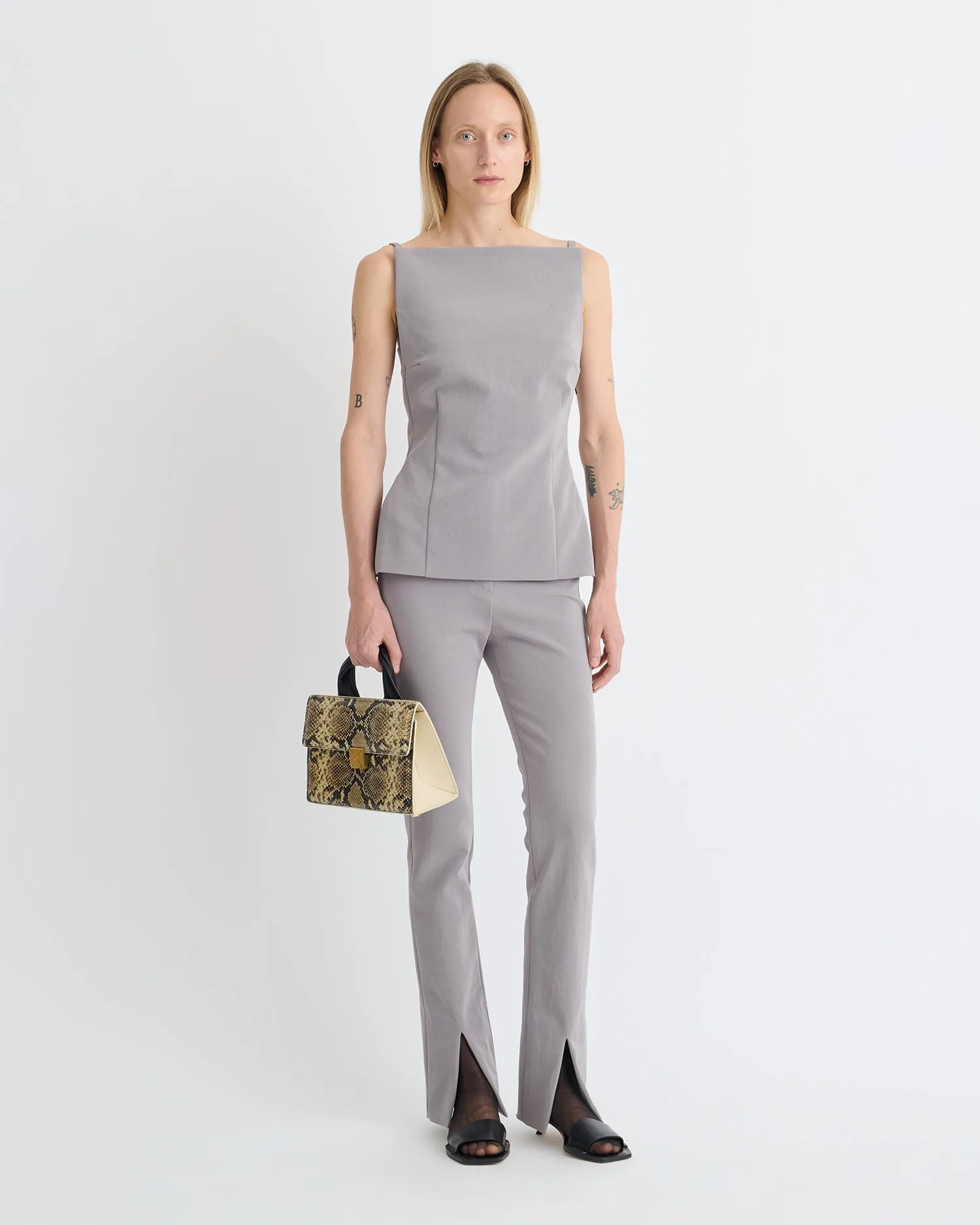 Laree - Paper Jersey Sleeveless Top - Grey sold by Nanushka product image thumbnail 3