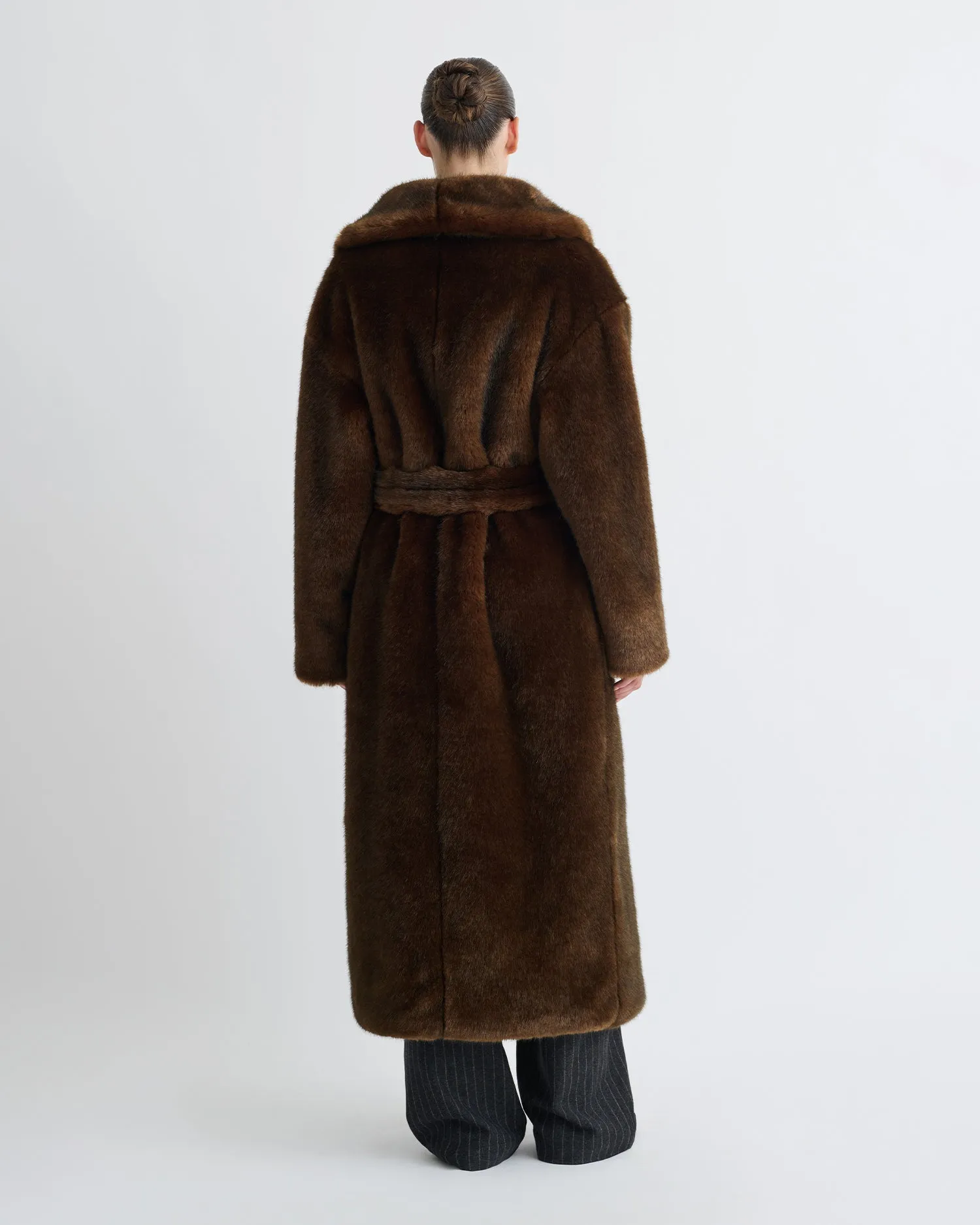 Cariana - Faux Fur Coat - Dark Brown sold by Nanushka product image thumbnail 2