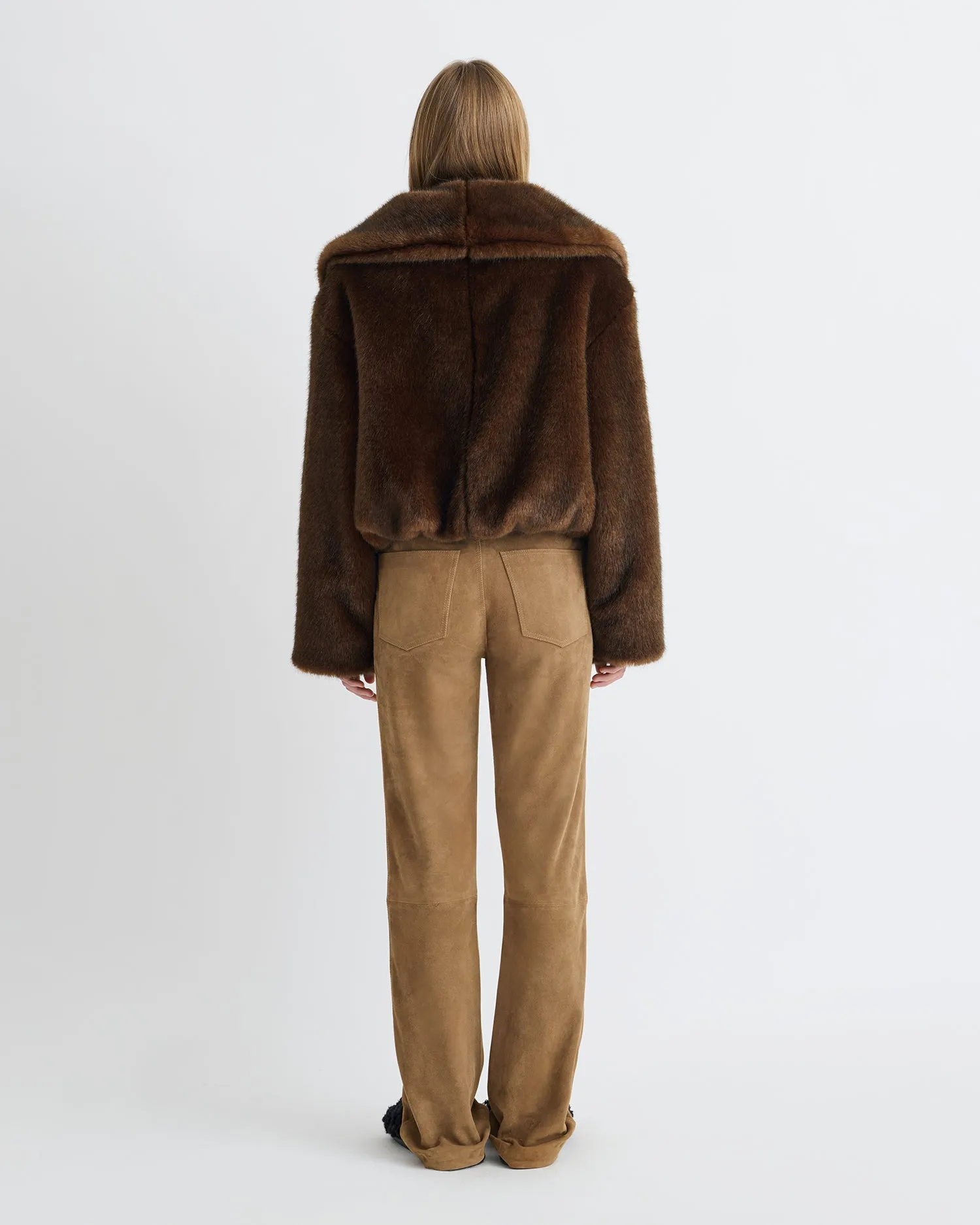 Estel - Faux Fur Jacket - Dark Brown sold by Nanushka product image thumbnail 4