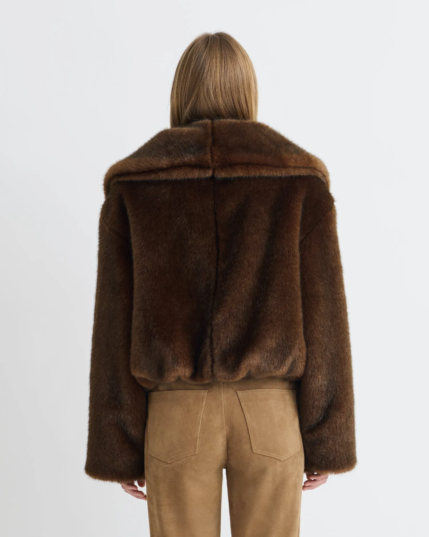 Estel - Faux Fur Jacket - Dark Brown sold by Nanushka product image thumbnail 2