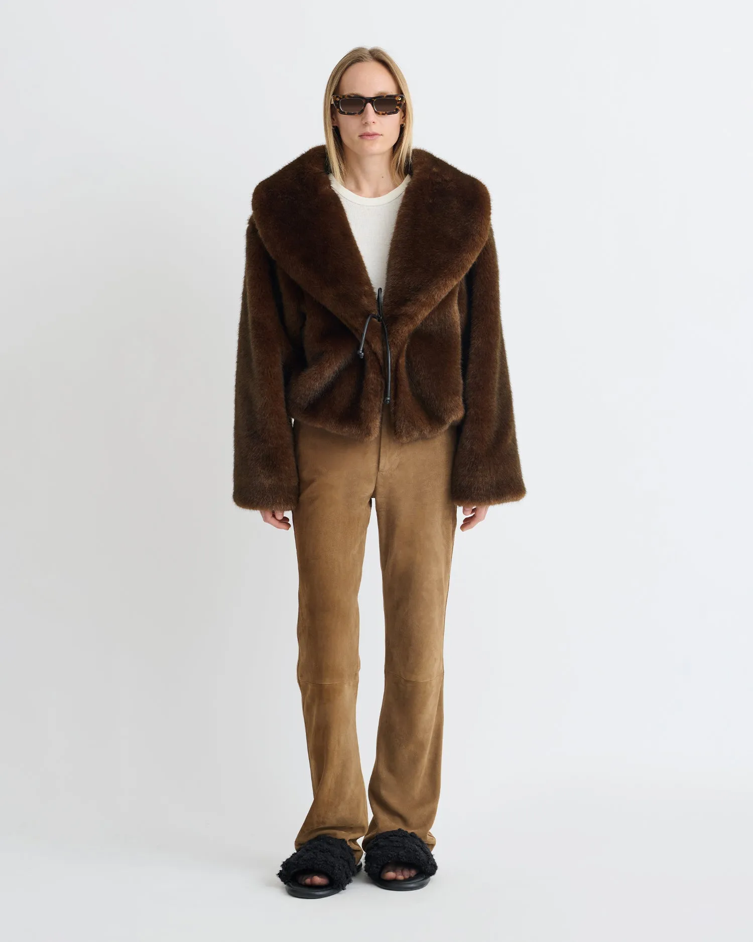 Estel - Faux Fur Jacket - Dark Brown sold by Nanushka product image thumbnail 3