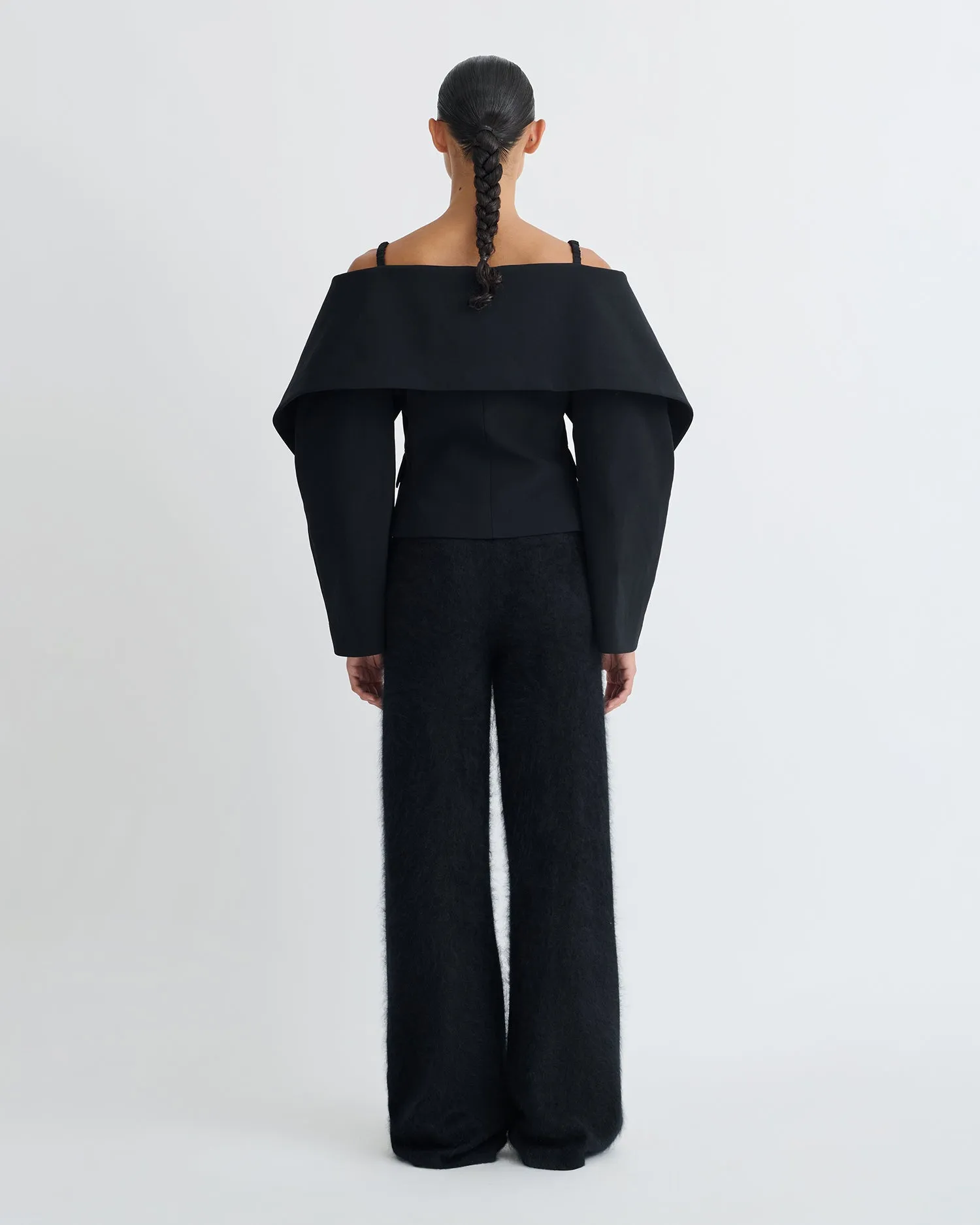 Amantha - Paper Jersey Blazer - Black sold by Nanushka product image thumbnail 4