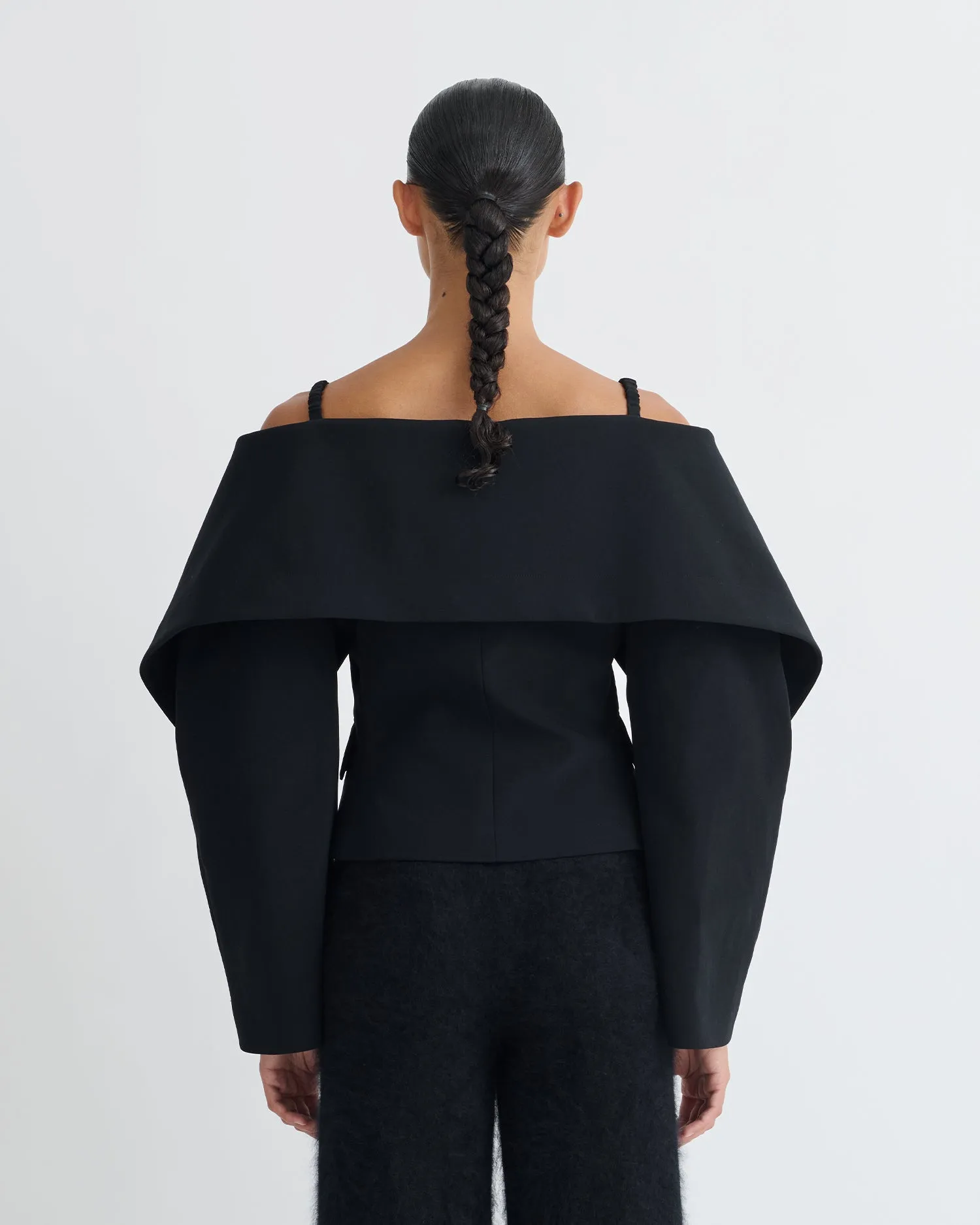 Amantha - Paper Jersey Blazer - Black sold by Nanushka product image thumbnail 2