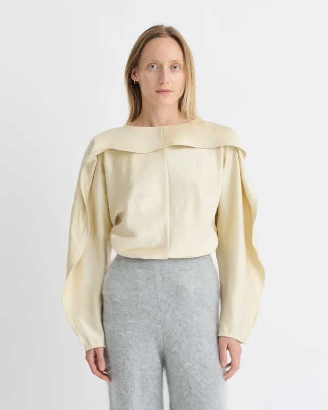 Jamille - Long sleeve top - Ecru made by Nanushka