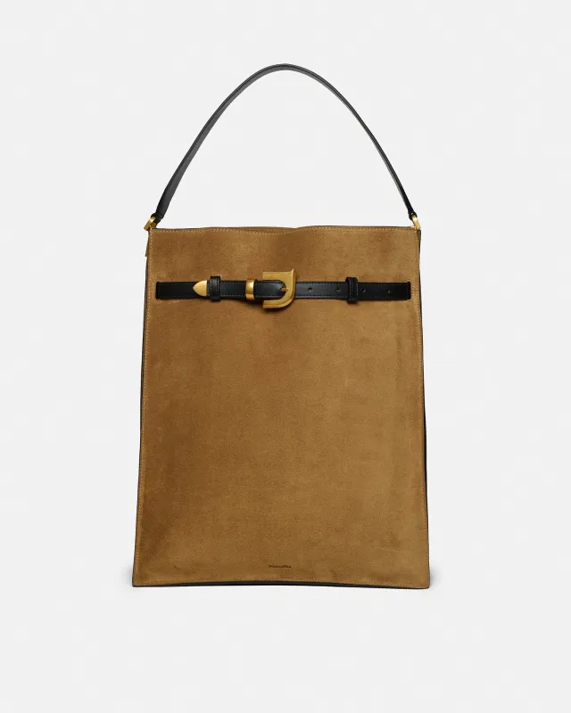 Harmonica Maxi - Suede Bag - Brown sold by Nanushka