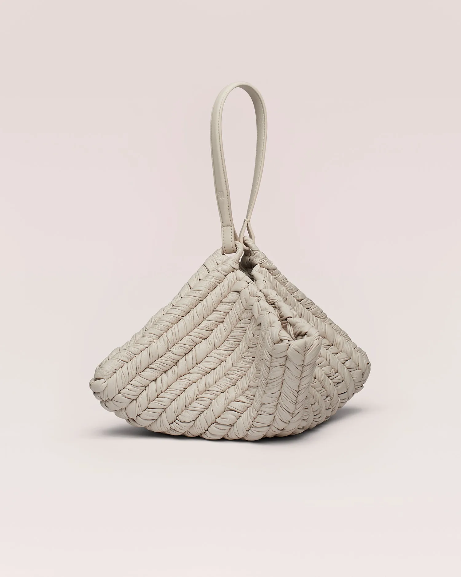 The Square Bag - Knitted Leather Tote Bag - White sold by Nanushka product image thumbnail 2