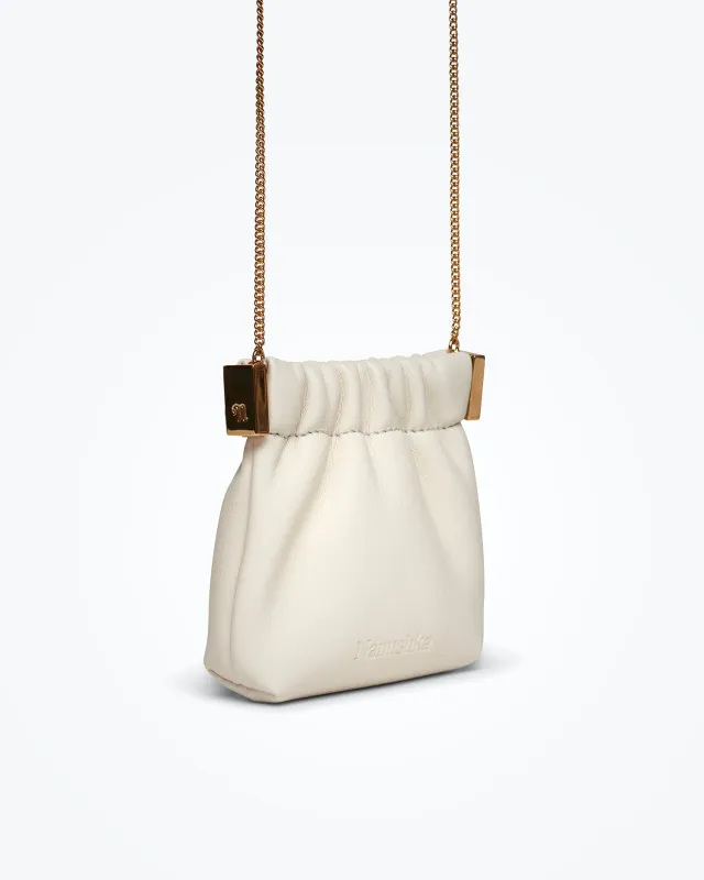 The Bar Purse - Alt-Nappa Coin Purse - Off - Off White sold by Nanushka