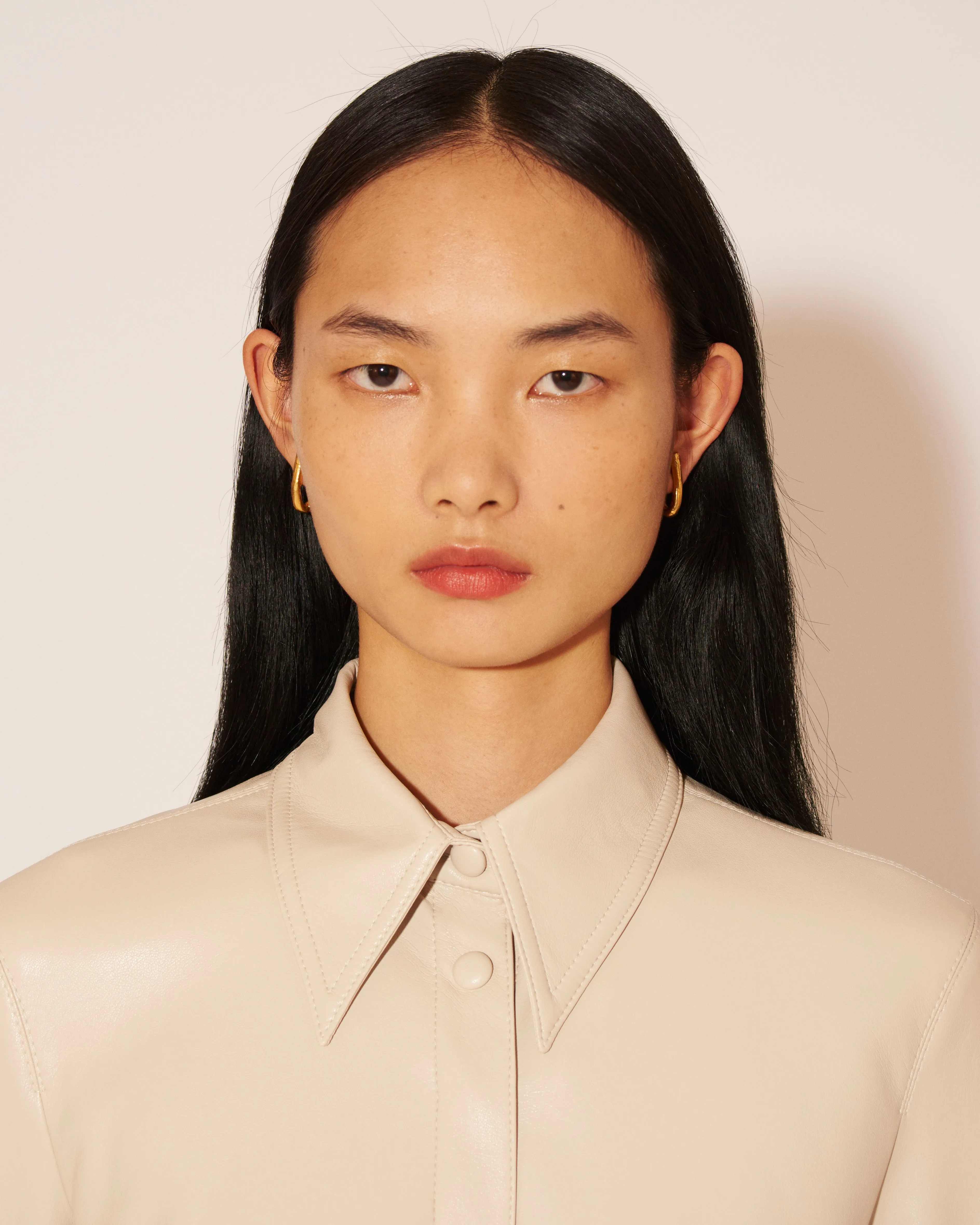 Naum - Alt-Leather Shirt - Creme sold by Nanushka product image thumbnail 2