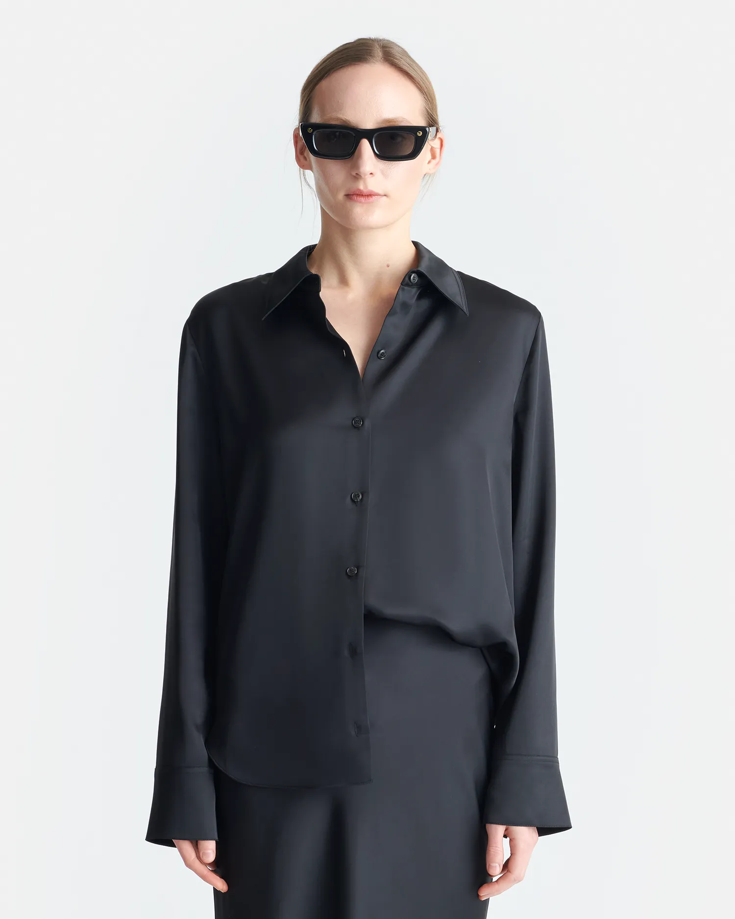 NAUM_BLACK_SLIP SATIN sold by Nanushka