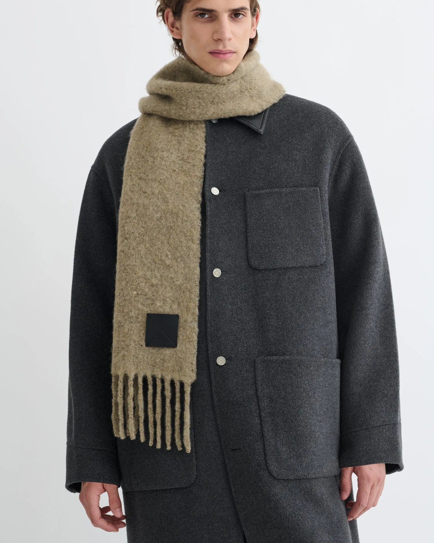 Fluff - Narrow Fringe Scarf - Light Sage sold by Nanushka product image thumbnail 2