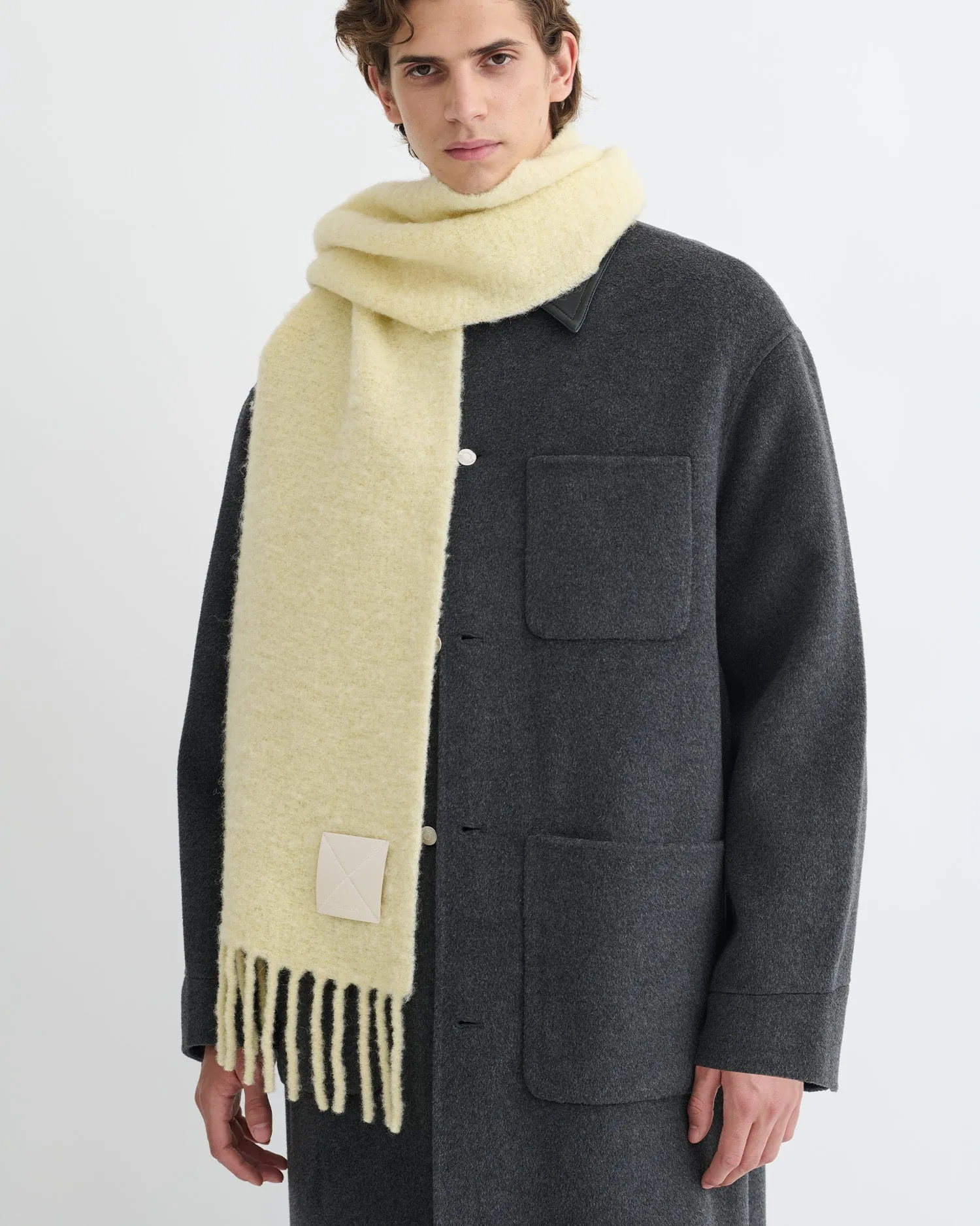 Fluff - Narrow Fringe Scarf - Moonbeam sold by Nanushka product image thumbnail 2