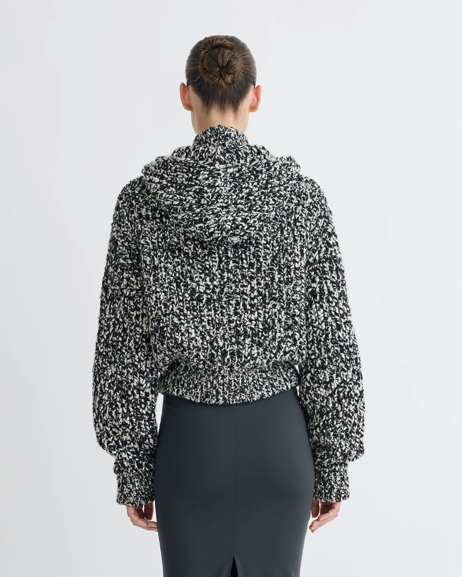 Sonnet - Mouline Slub Wool Jacket - Black/White sold by Nanushka product image thumbnail 4