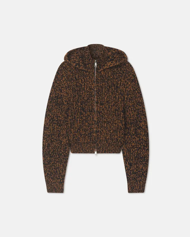 Sonnet - Mouline Slub Wool Jacket - Rust/Black sold by Nanushka