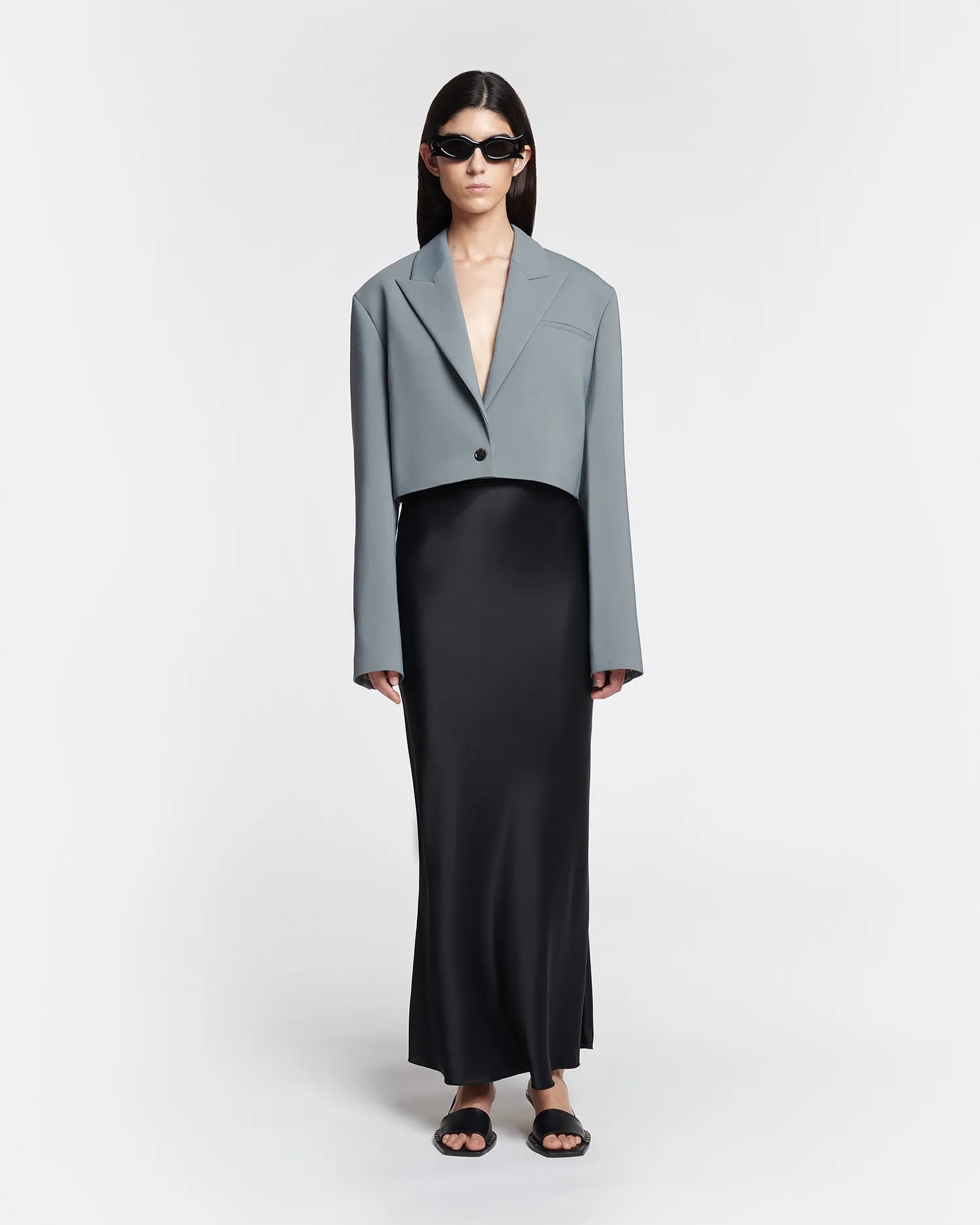 Aidula - Cropped Blazer - Steel Blue sold by Nanushka product image thumbnail 3