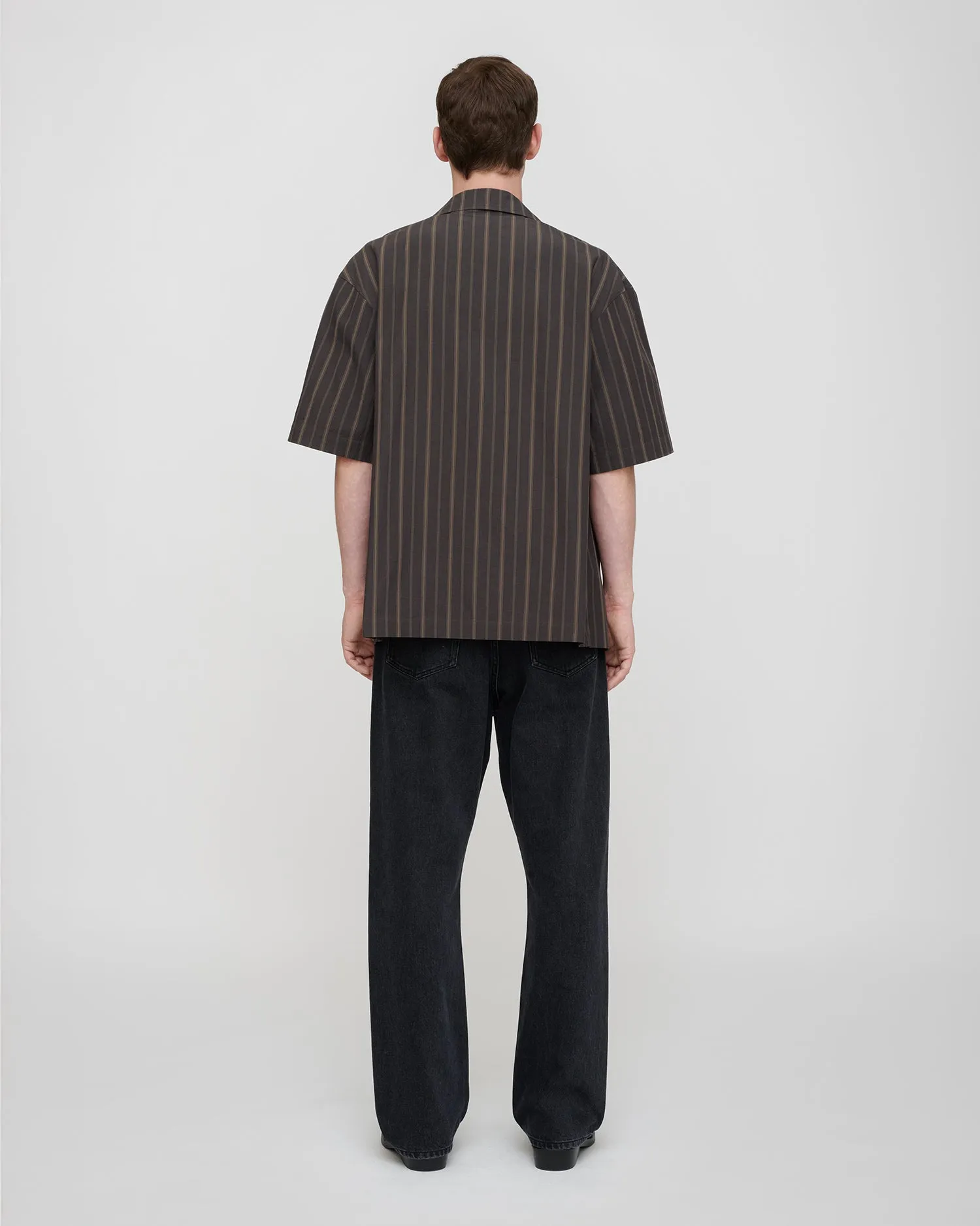 Maxton - Stripe Shirting/Crochet Shirt - Washed Black/Black sold by Nanushka product image thumbnail 2