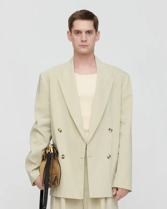 Anselm - Flax Suiting Jacket - Faded Sage made by Nanushka